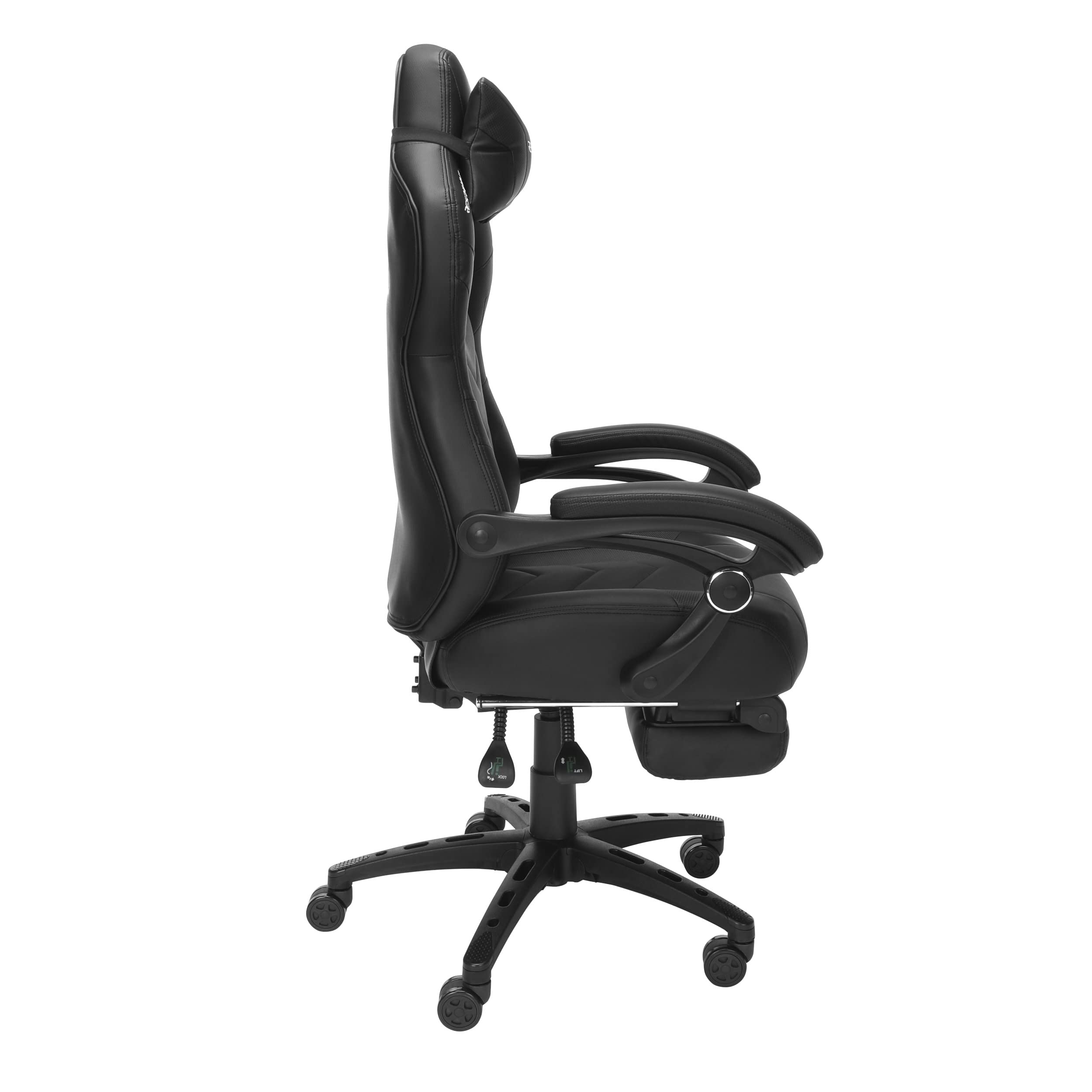 RESPAWN 110 Pro Ergonomic Gaming Chair with Adjustable Footrest & Headrest - Reclining Computer Desk Chair for Adults - Black - Perfect for PC Gaming, Office Work & Home Entertainment