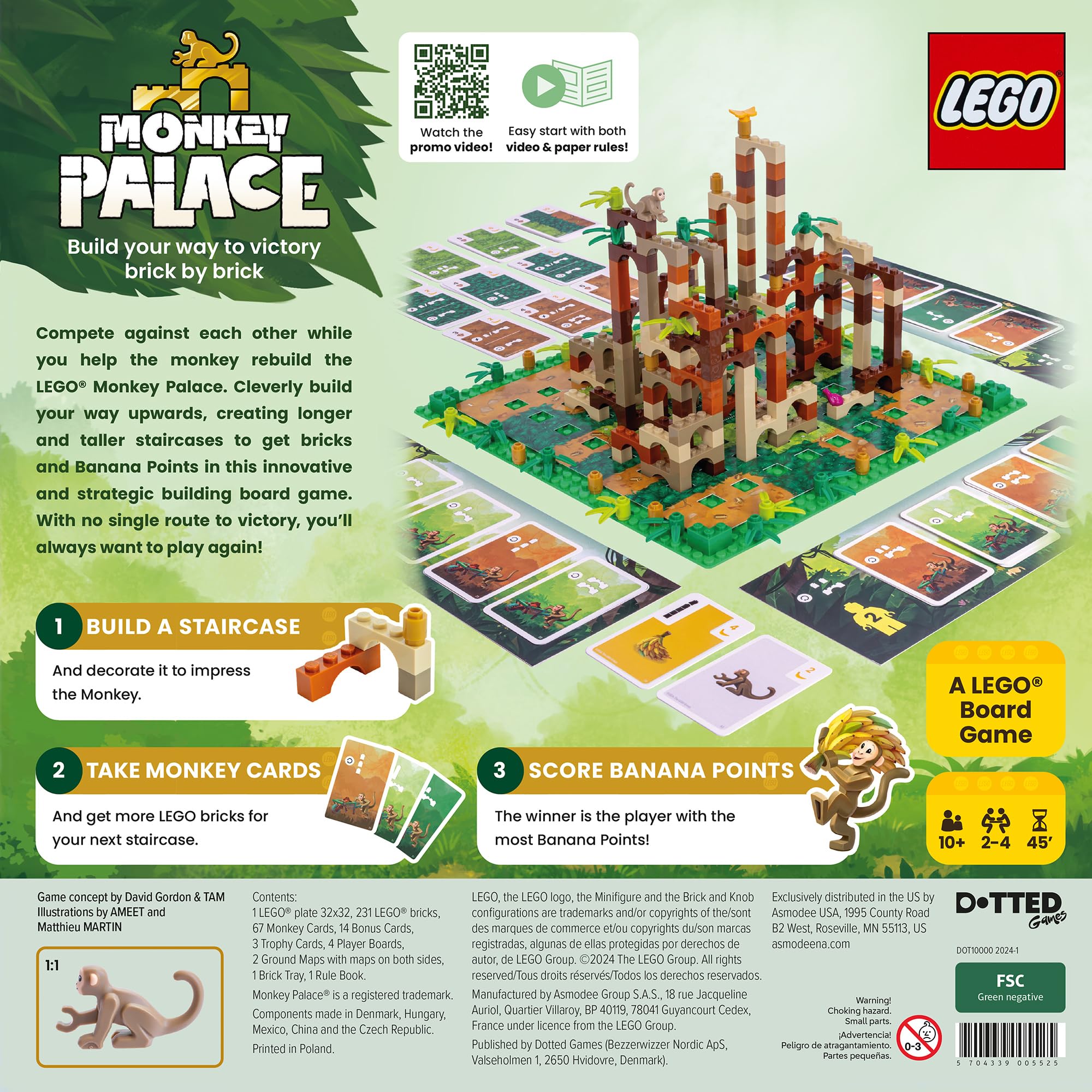Monkey Palace Lego Board Game - Creative Brick-Building Family Game for Kids & Adults Ages 10+, 2-4 Players, 45 Min Playtime | Perfect for Family Game Nights, Birthday Gifts & STEM Learning Activities