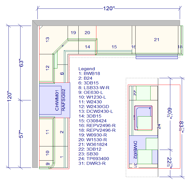 10x10 Kitchen Layout Design with Aria Grey Shaker Cabinets - Modern Kitchen Remodeling Ideas for Small Spaces | Perfect for Home Renovation & Interior Design