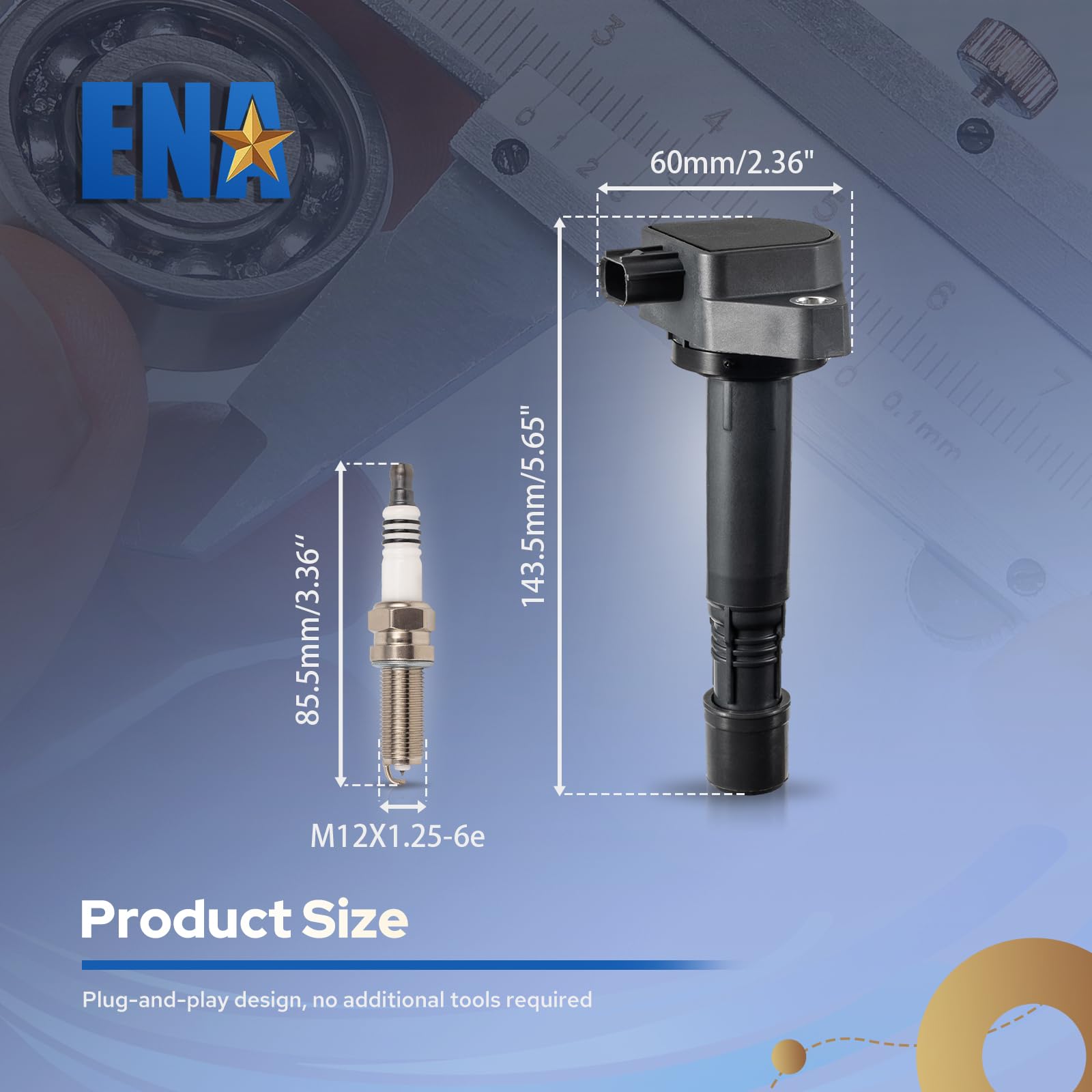 6-Pack UF624 Ignition Coil & 93175 Iridium Spark Plugs - Compatible with Honda Odyssey/Accord/Crosstour/Pilot/Ridgeline & Acura RL/TL/TSX 3.5L V6 (2008-2017) - Engine Performance Upgrade for Smoother Acceleration & Fuel Efficiency