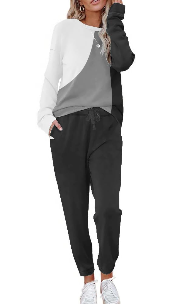 ETCYY Women's 2-Piece Lounge Set - Soft Sweatsuit with Long Pants for Yoga, Workout & Home Relaxation | Comfortable Athletic Tracksuit for Casual Wear & Gym