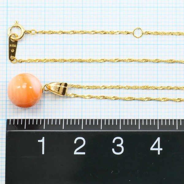 18K Yellow Gold Coral Necklace for Women - Elegant Handmade Jewelry Gift for Birthday, Anniversary & Special Occasions