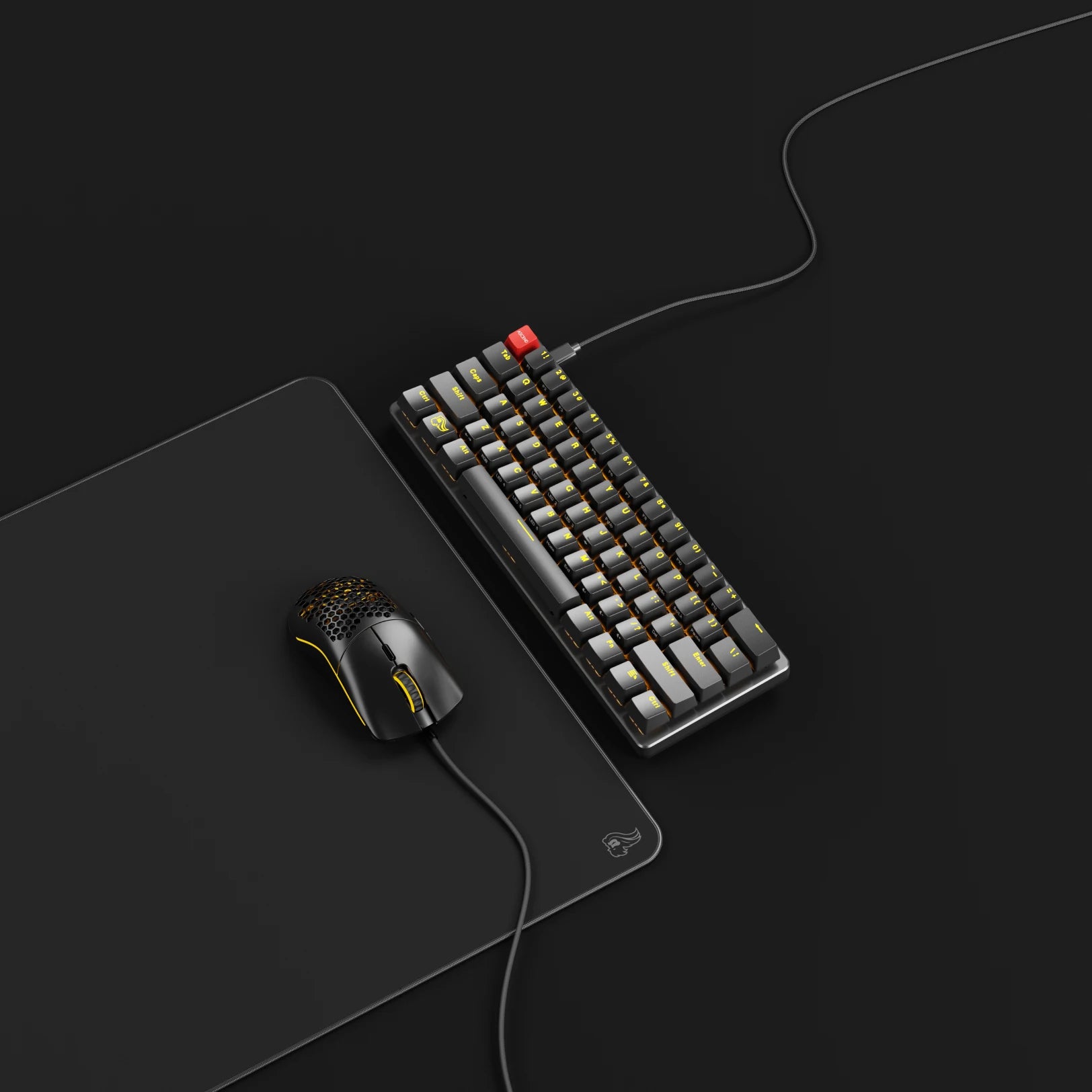 GMMK 1 60% Compact Mechanical Gaming Keyboard - RGB Backlit, Hot-Swappable Switches for PC Gamers & Typists - Perfect for Esports, Office Work & Programming