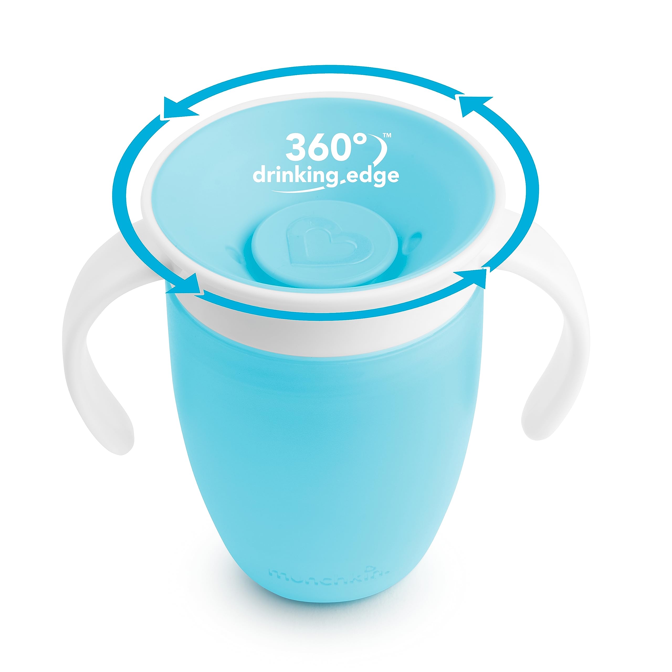 Munchkin® Miracle® 360 Trainer Sippy Cups with Handles & Lids - Spill Proof 7oz Baby Cups (4 Pack) - Perfect for Toddler Transition from Bottle to Cup, Daycare & On-the-Go Use