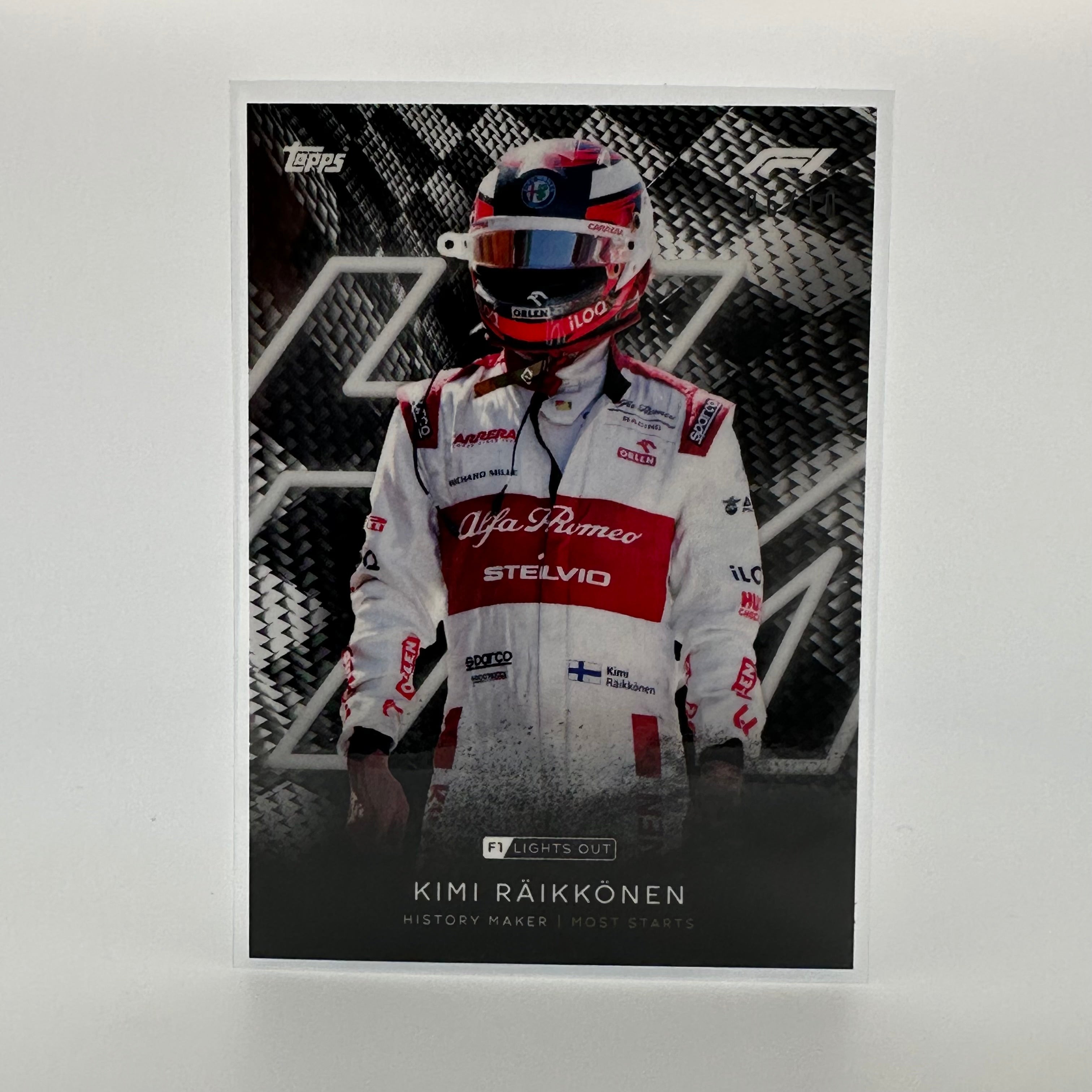 Kimi Raikkonen History Maker Black Parallel F1 Racing Collectible - Perfect for Fans, Memorabilia Displays & Motorsport Enthusiasts