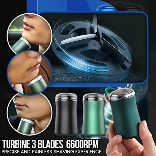 Portable Electric Razor for Men - Mini Pocket Size Rechargeable Shaver with Washable Blades, Compact Travel Shaver for Smooth Shaving at Home, Gym, Office & On-The-Go (Green)