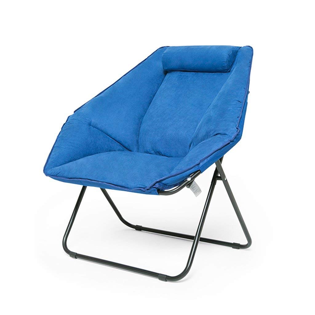 SGSG Folding Chair - Large Comfortable Suede Lounge Chair for Home, Office & Outdoor Use - Portable Computer Desk Chair, Beach Chair & Casual Sofa Chair for Relaxing, Working & Traveling