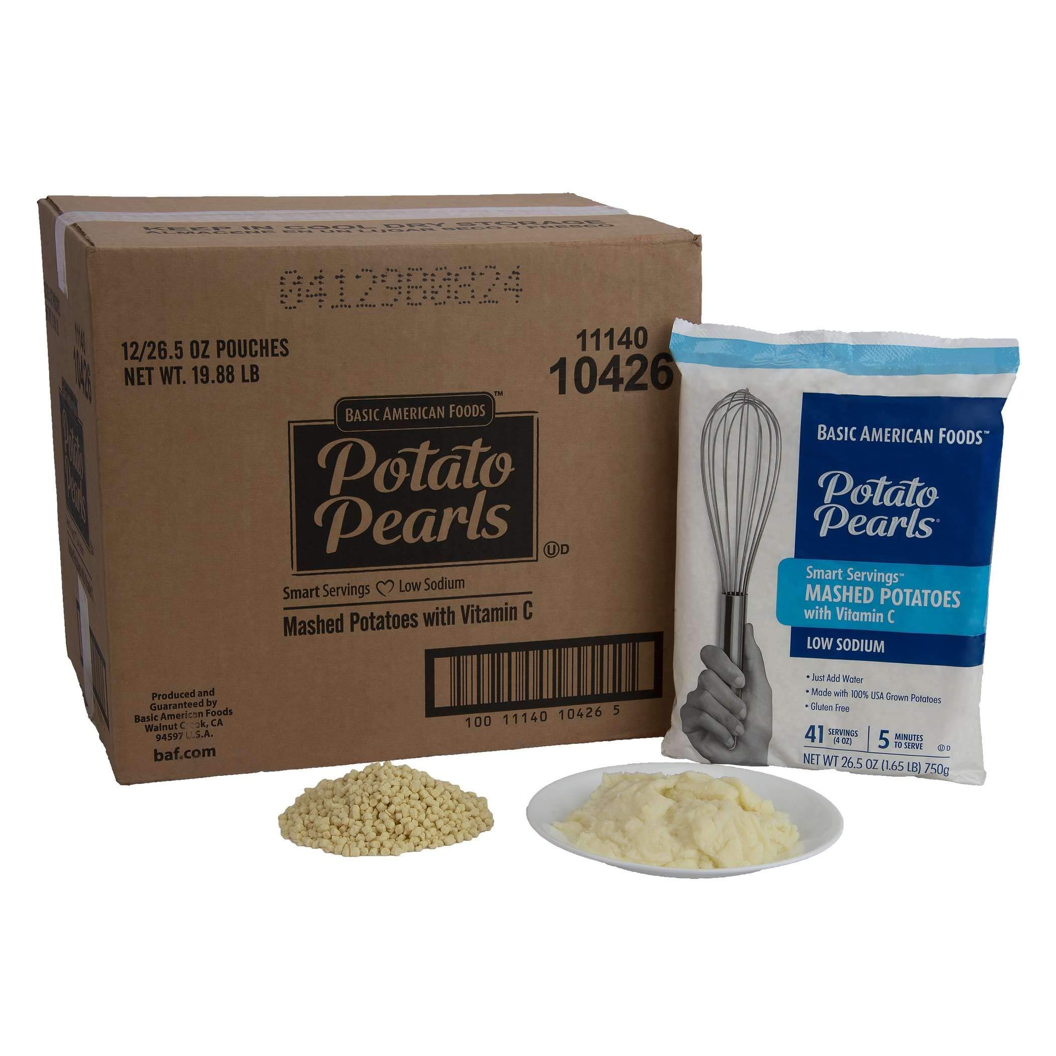 Low Sodium Mashed Potatoes - Potato Pearls Smart Servings (26.5oz, Pack of 12) | Instant, Healthy & Easy to Prepare | Perfect for Family Dinners, Meal Prep & Camping Trips