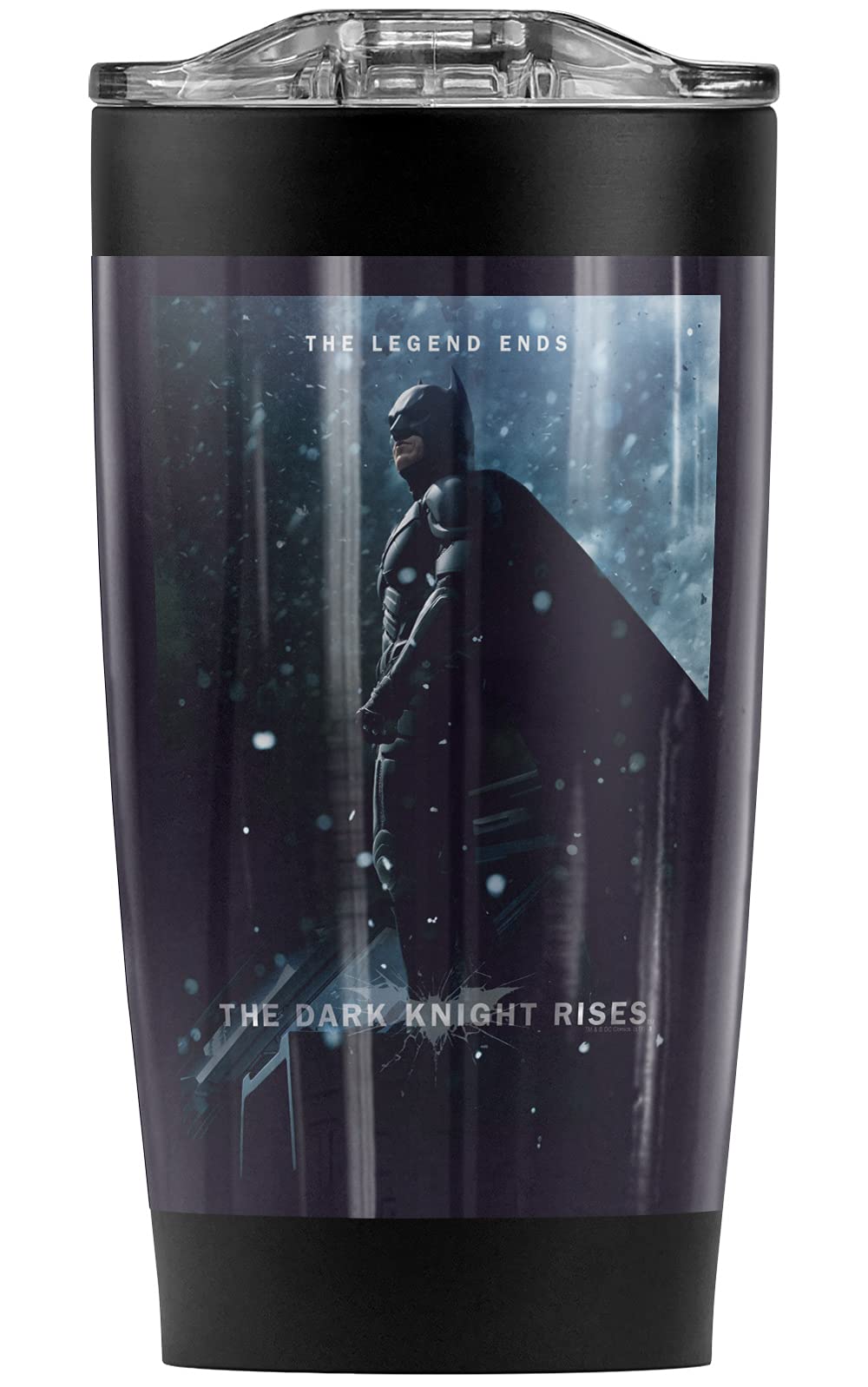 Batman Dark Knight Rises 20oz Stainless Steel Tumbler - Vacuum Insulated Coffee Travel Mug with Leakproof Lid | Keeps Hot & Cold Beverages Perfect | Great for Office, Gym, Camping & Superhero Fans Gifts