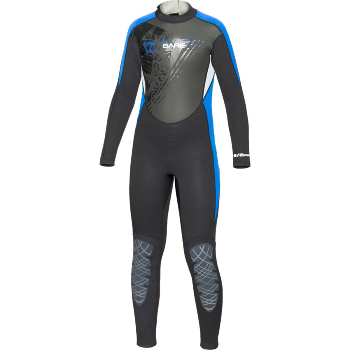 Bare Manta Full 5/4mm Kids Blue Wetsuit - Warm & Flexible Neoprene for Junior Surfing, Diving & Water Sports