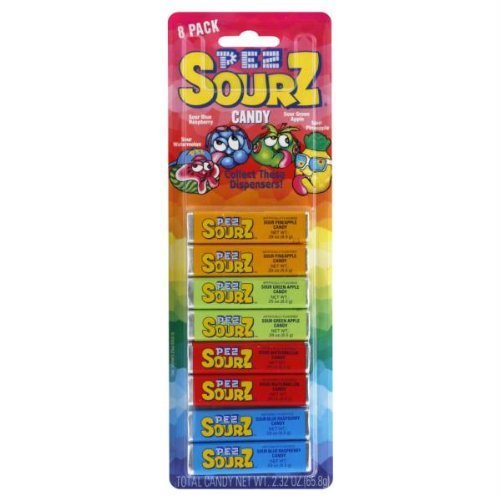 Sourz Pez Candy Refill Pack - 8 Assorted Flavors for PEZ Dispensers | Perfect for Halloween, Parties & Stocking Stuffers