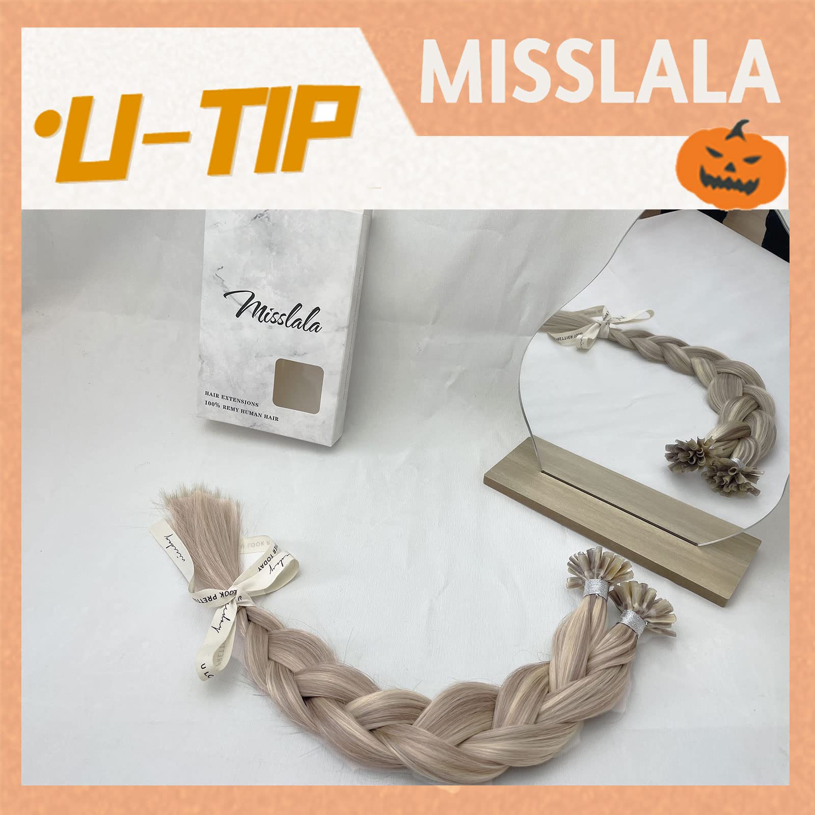 18 Inch U-Tip Hair Extensions - Pre-Bonded 100% Remy Human Hair - #18/613 Ash Blonde & Bleach Blonde Mix - Keratin Tip Fusion Extensions - 50g/50 Strands - Perfect for Daily Wear, Parties & Special Occasions