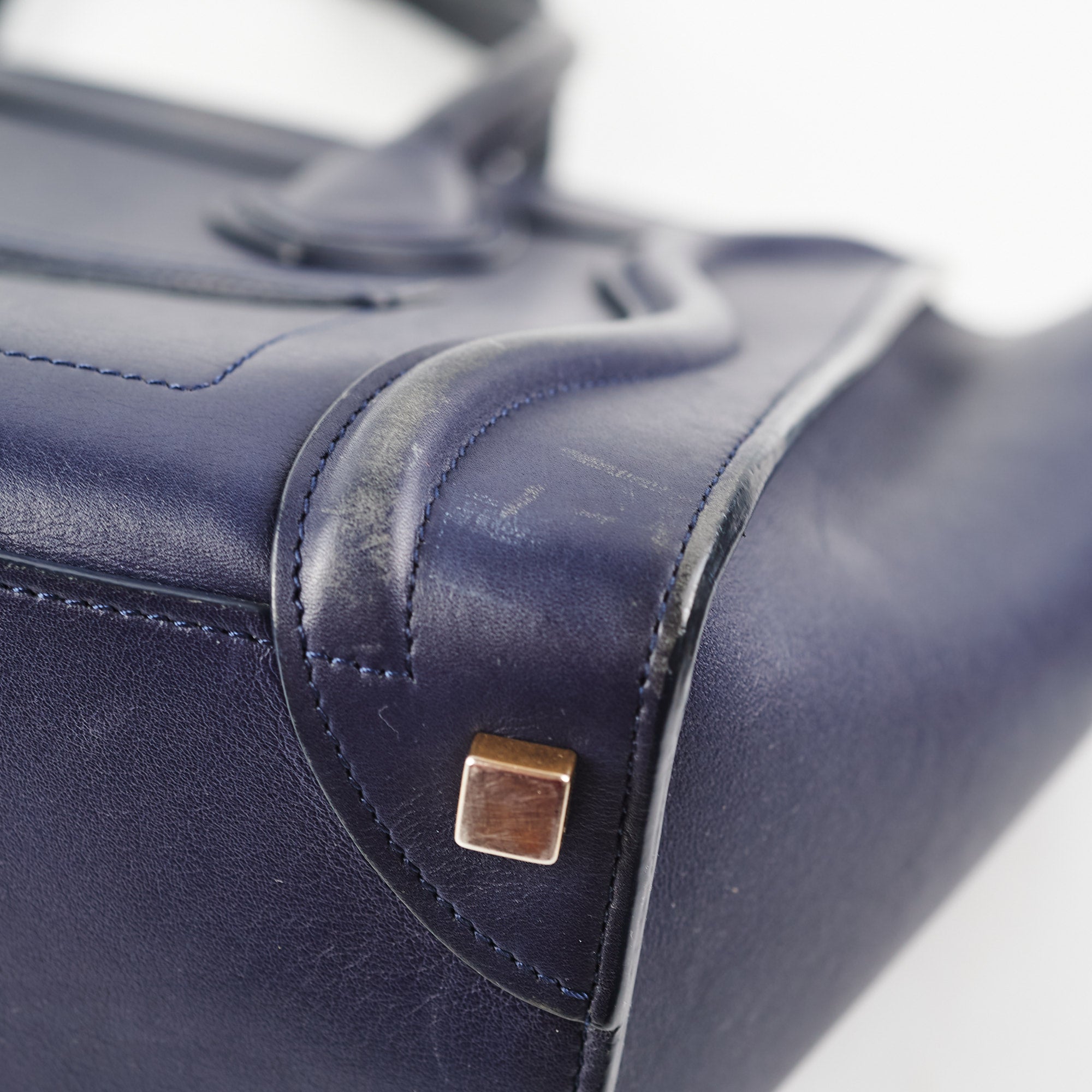 Celine Micro Luggage Bag in Navy Blue | Premium Leather Crossbody Handbag for Women | Perfect for Work, Travel & Everyday Use