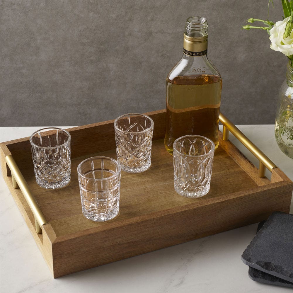 4-Piece Cordial Shot Glass Set - Elegant Liqueur & Whiskey Tasting Glasses for Home Bar, Parties & Gifts