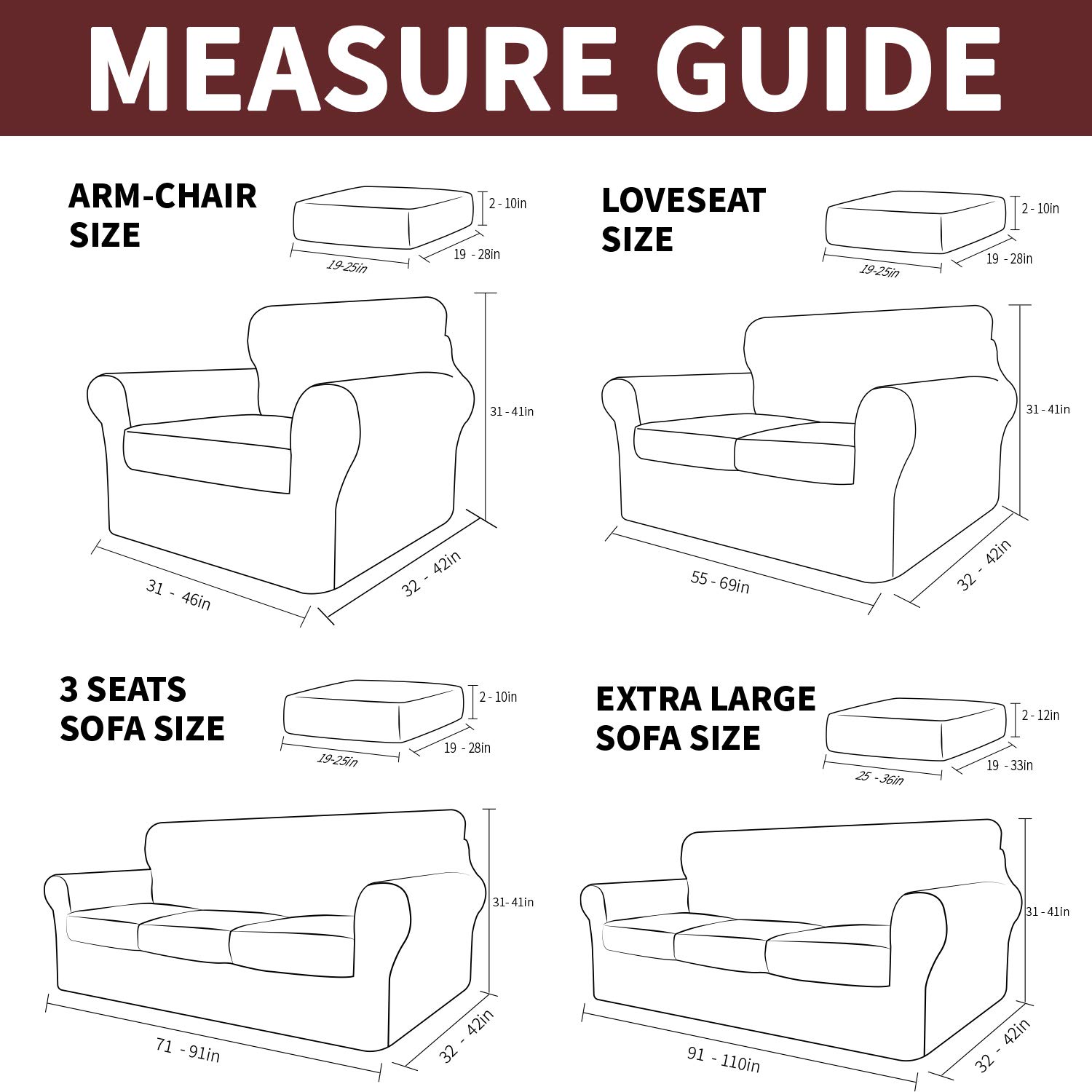 Luxury Velvet Plush 3-Piece Stretch Sofa Slipcover Set - Super Soft Anti-Slip Spandex Couch Cover for 2-Cushion Loveseat - Wine Red Furniture Protector for Living Room, Perfect for Pets & Home Decor