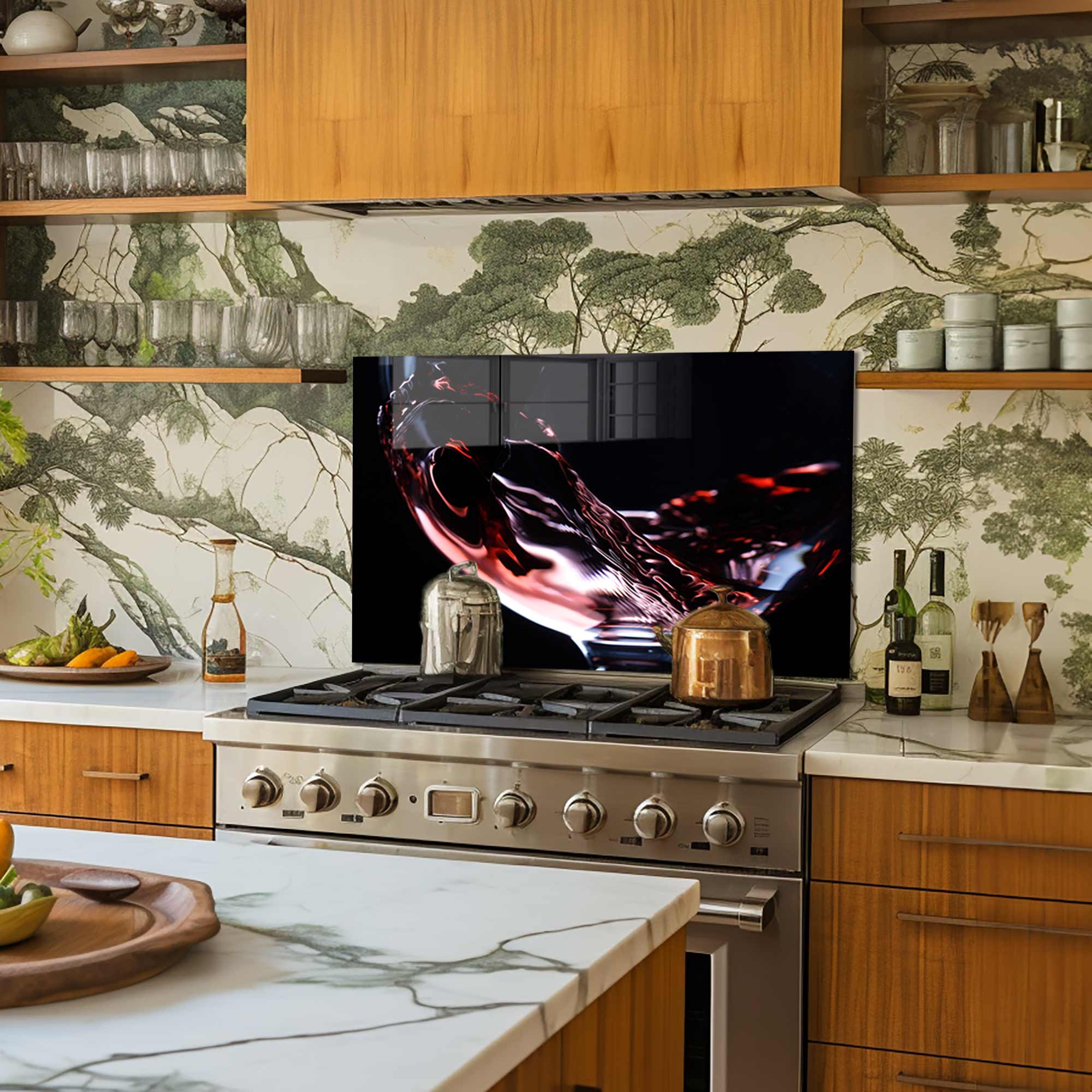 Premium Tempered Glass Wine Splashback - Elegant Kitchen Backsplash for Wine Enthusiasts | Perfect for Home Bars, Kitchens & Dining Areas