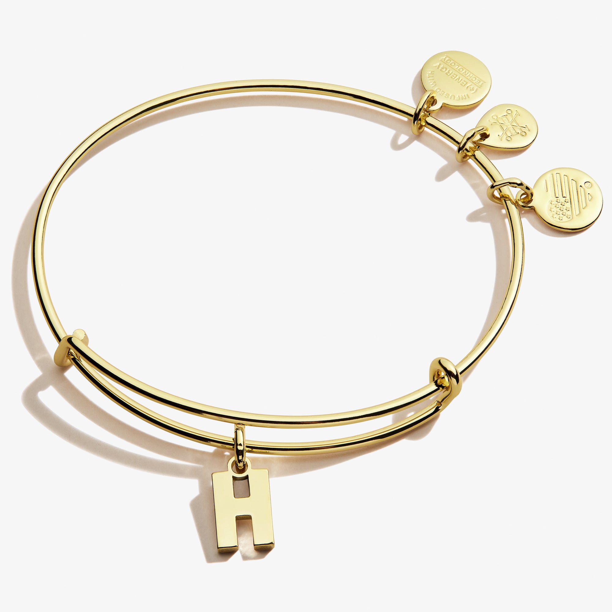 Initial H Charm Bangle - Sterling Silver Adjustable Bracelet for Women, Elegant Alphabet Jewelry Gift for Her - Perfect for Everyday Wear, Date Nights & Special Occasions