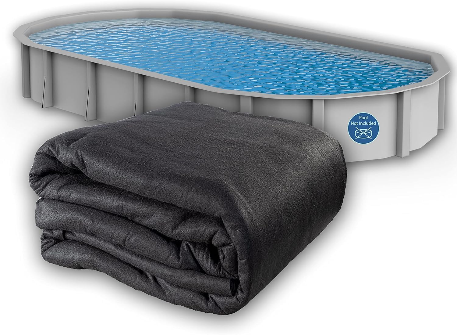 12' x 20' Oval Above Ground Pool Liner Pad - Heavy Duty Puncture Resistant Polyester Geotextile Material - Extends Pool Liner Life - Perfect for Outdoor Backyard & Inground Pool Protection
