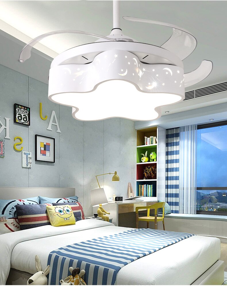 Star LED Light with Fan - Modern Ceiling Fan for Kids Room | Energy Efficient Cooling & Decorative Lighting for Bedroom, Nursery & Playroom