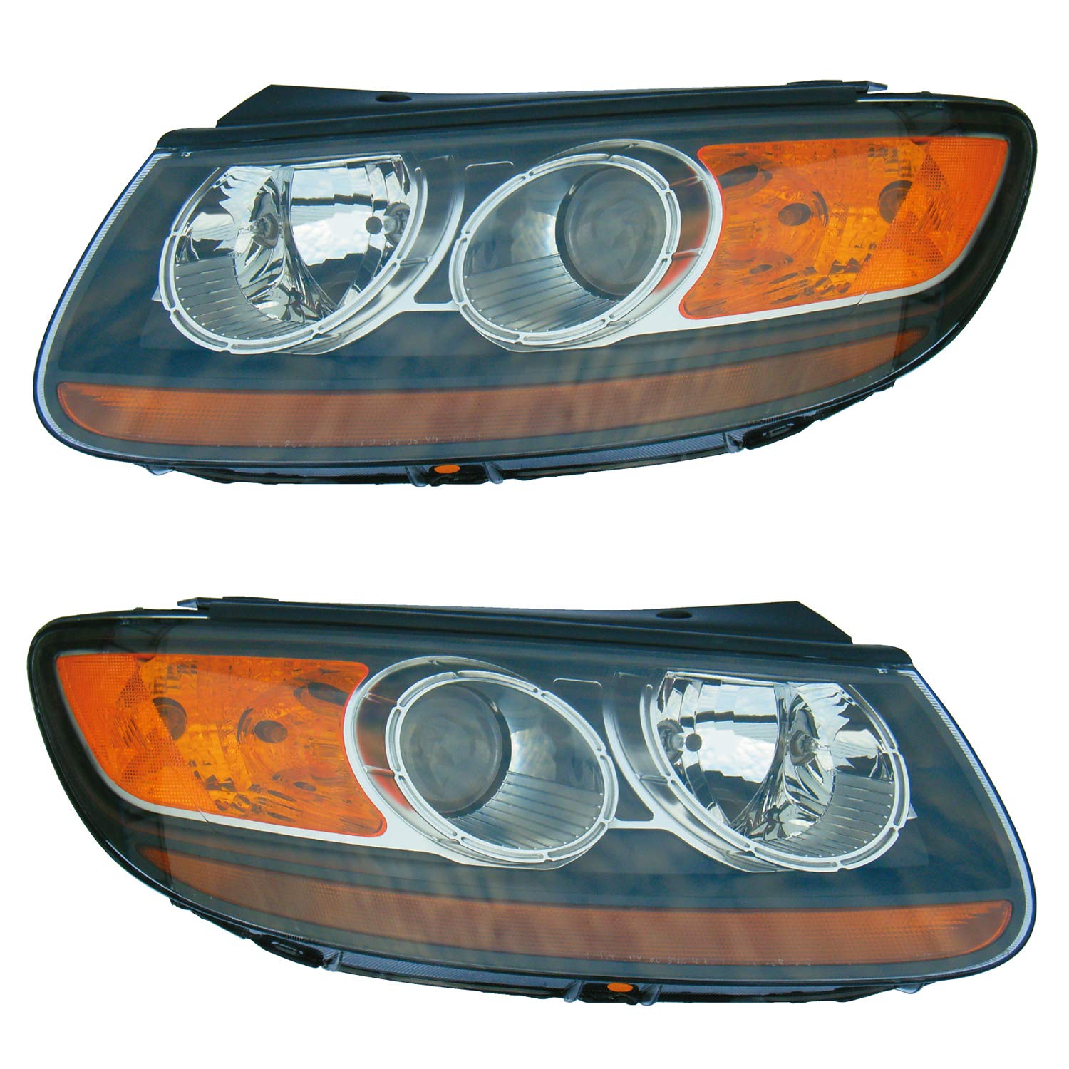 2007 Hyundai Santa Fe Headlights Pair Set - Left Driver & Right Passenger Side Replacement Lamps - Perfect for Night Driving, Off-Roading & Enhanced Visibility