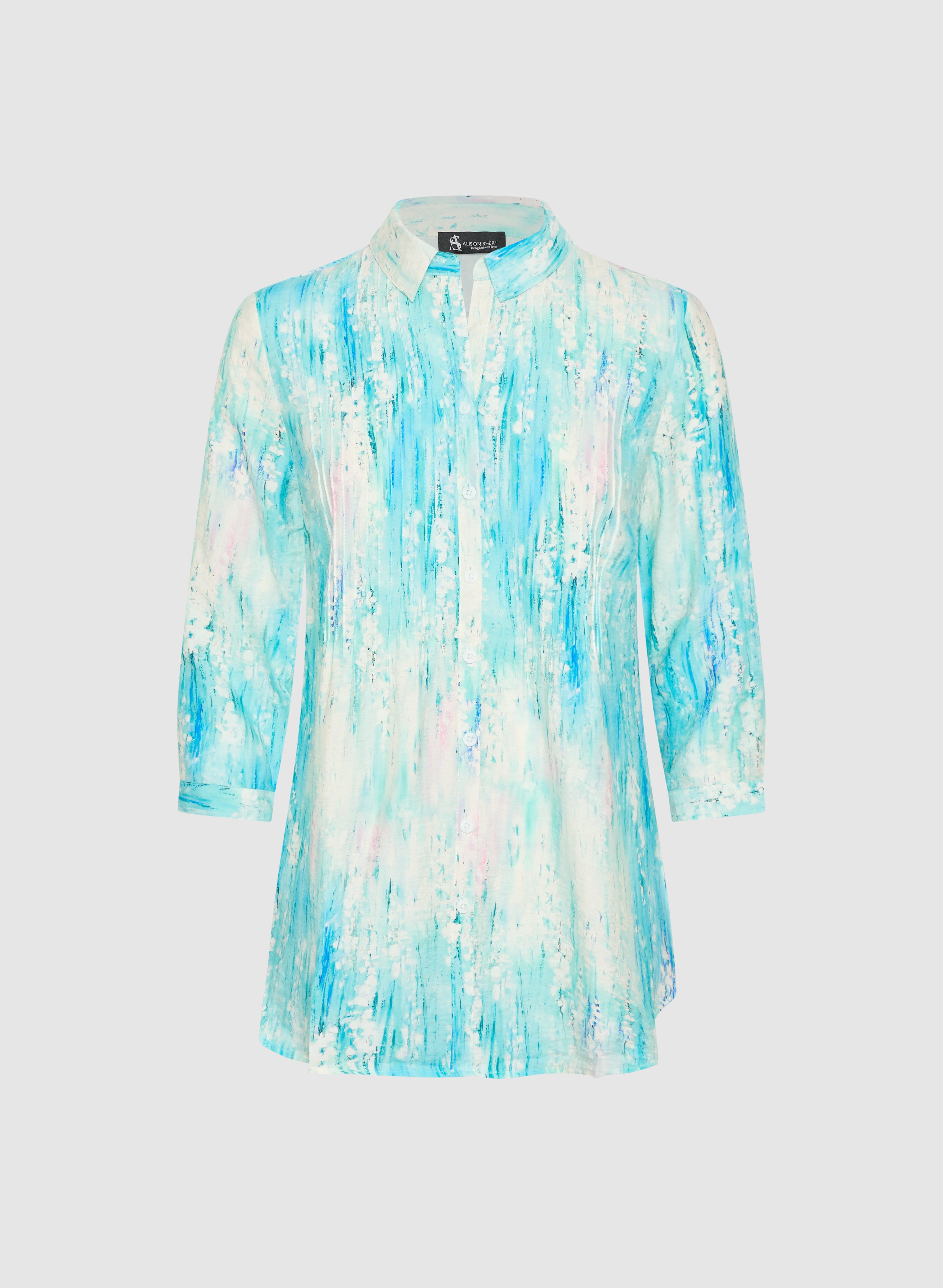 Stylish Abstract Print Blouse for Women - Trendy Floral Geometric Pattern Top - Perfect for Office, Party & Casual Outfits