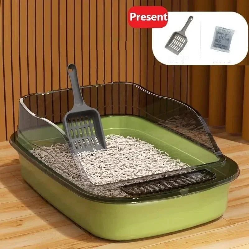 Semi-Enclosed Cat Litter Box with Odor Control - Privacy Hood for Indoor Cats - Perfect for Small Spaces & Apartments