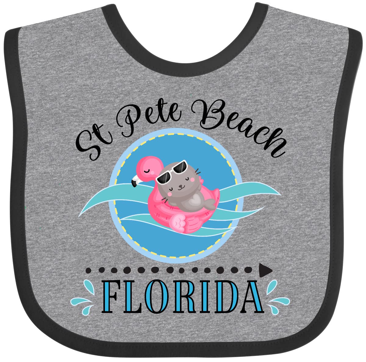 Inktastic St Pete Beach Florida Vacation Gift Baby Bib - Soft Cotton Drool Bib for Infants, Perfect Beach Souvenir & Travel Essential