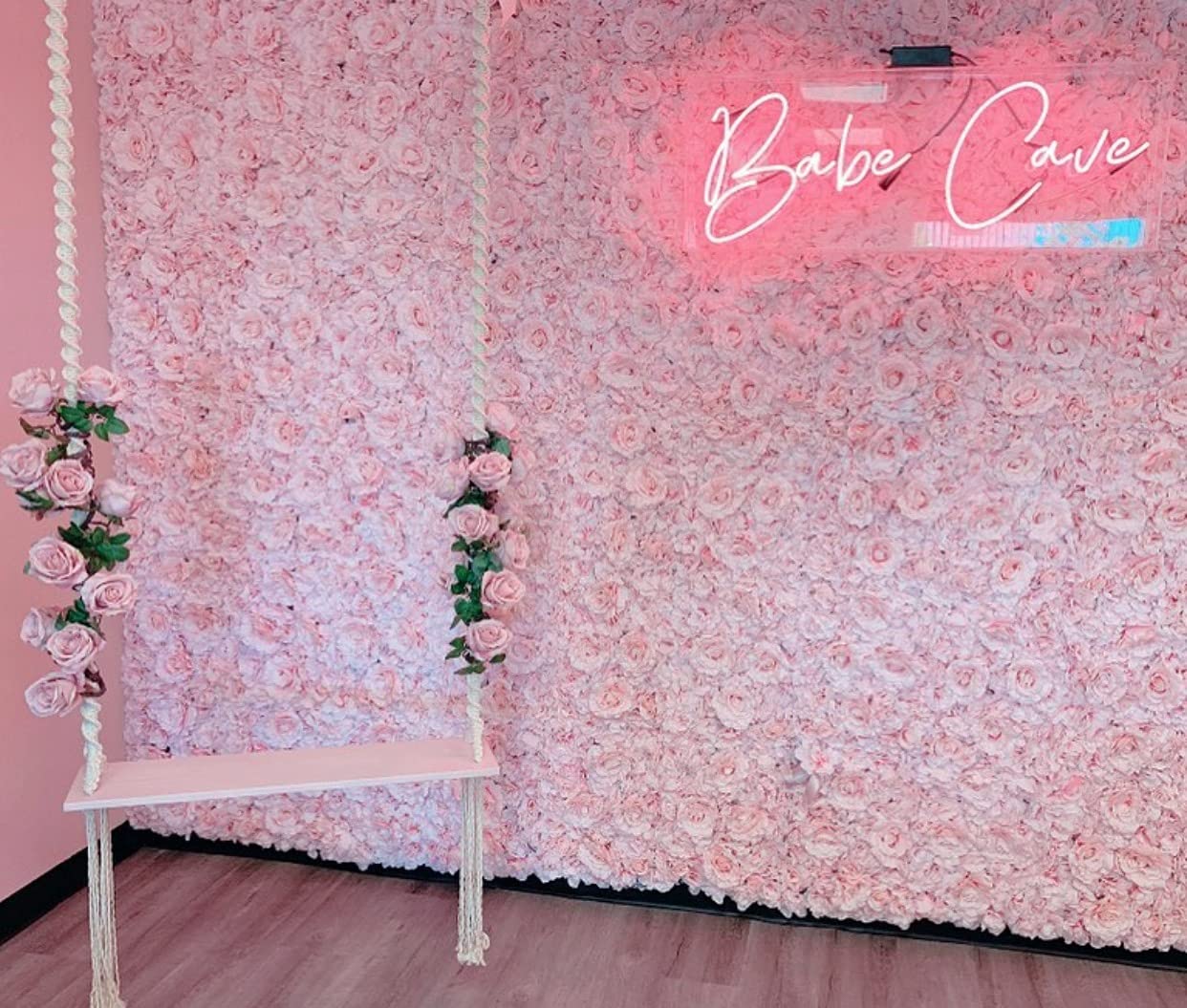 6 Pack Flower Panels for Wall Decor - 24x16 Inch Artificial Flower Backdrop for Weddings, Bridal Showers, Baby Showers & Events - Gradient Pink Floral Wall Panels | Perfect for Photo Booths, Party Backgrounds & Home Decor