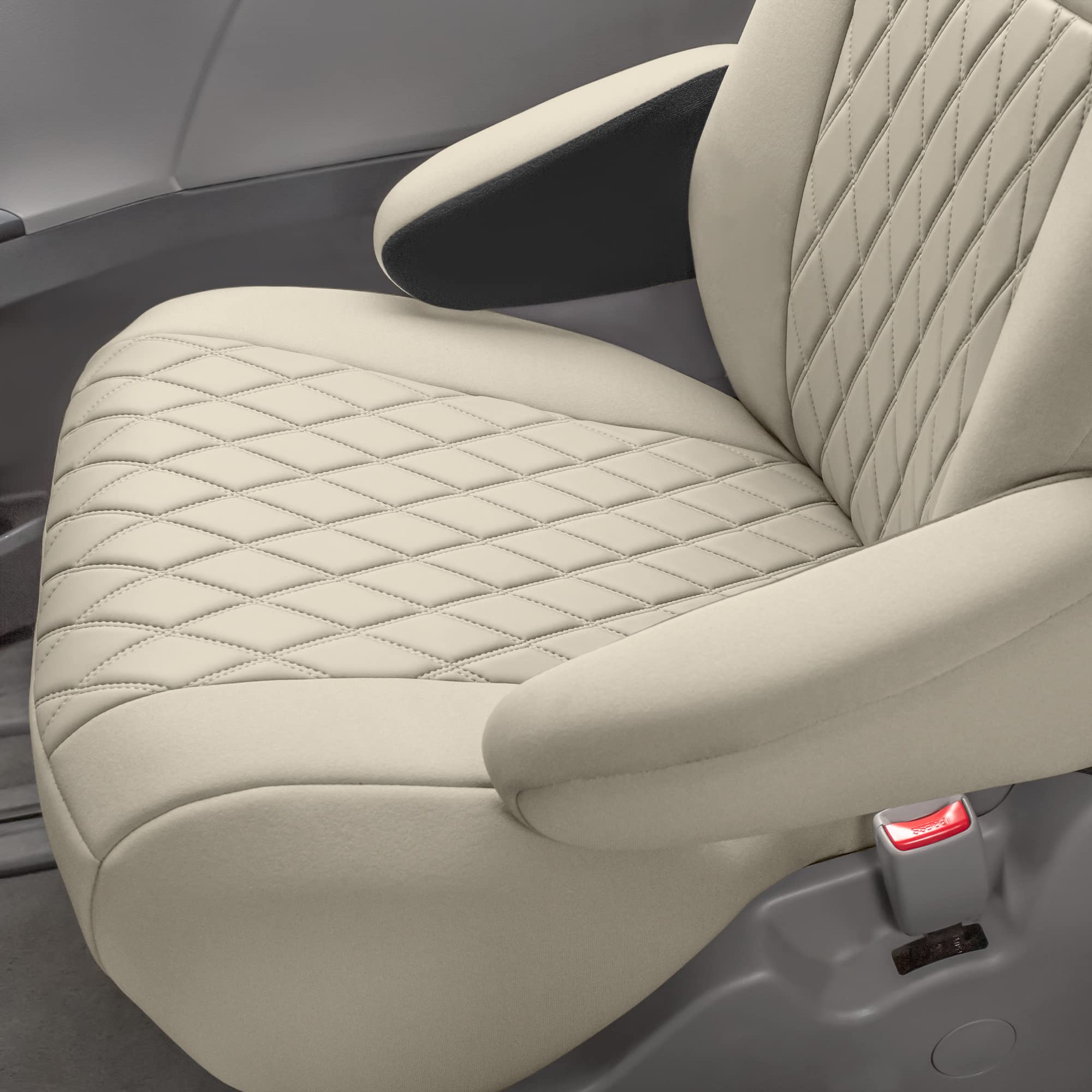 Premium Custom Fit Car Seat Covers for 2011-2020 Toyota Sienna 7 Passenger - 2nd Row Neoprene Seat Protectors | Waterproof, Washable Beige Auto Covers | Perfect for Family Road Trips, Pet Protection & Daily Commuting