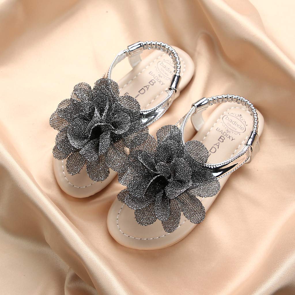 Lykmera Princess Toddler Sandals for Girls - Casual Kids Flower Sandals with Solid Design - Perfect for Summer Play, Beach Outings & Special Occasions