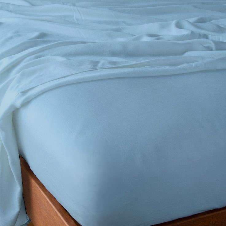 Premium 4-Piece Queen Size Extra Deep Pocket Sheet Set - 18 to 24 Inch Fitted Cotton Bed Sheets in Light Blue - Perfect for Thick Mattresses, Adjustable Beds & Luxury Bedrooms