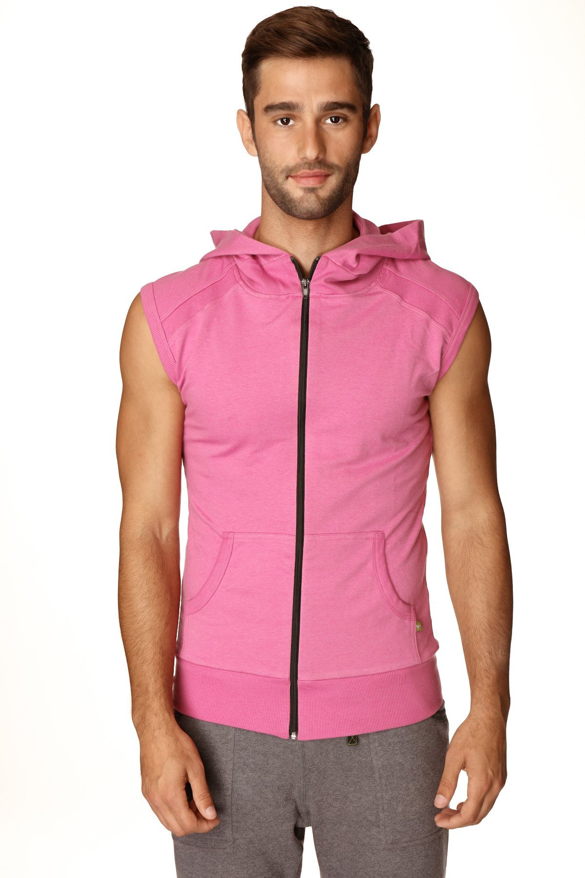 4th Men's Sleeveless Hoodie - Modal French Terry Workout Top for Yoga, Gym & Resort Wear | Made in USA | Stretch Fit European Style | Perfect for Fitness, Travel & Lounge