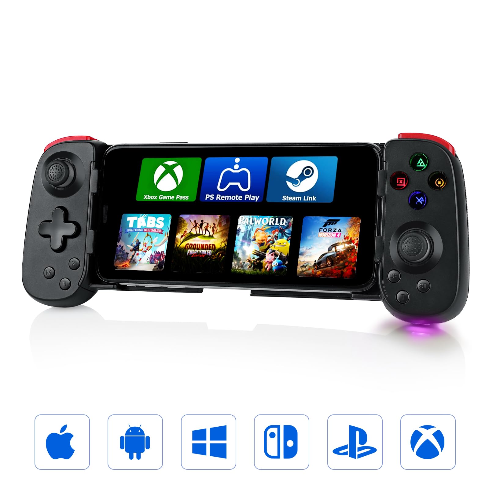 Wireless Bluetooth Game Controller for iOS Android - Xbox/PS/Switch/PC/Steam - Perfect for Mobile Gaming