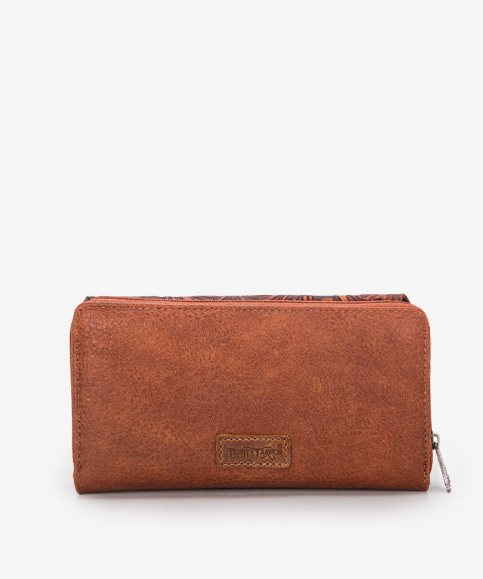 Trinity Ranch Genuine Leather Tooled Wallet for Men - Western Style Bifold Wallet with RFID Protection - Perfect for Cowboy Boots, Rodeo & Everyday Use