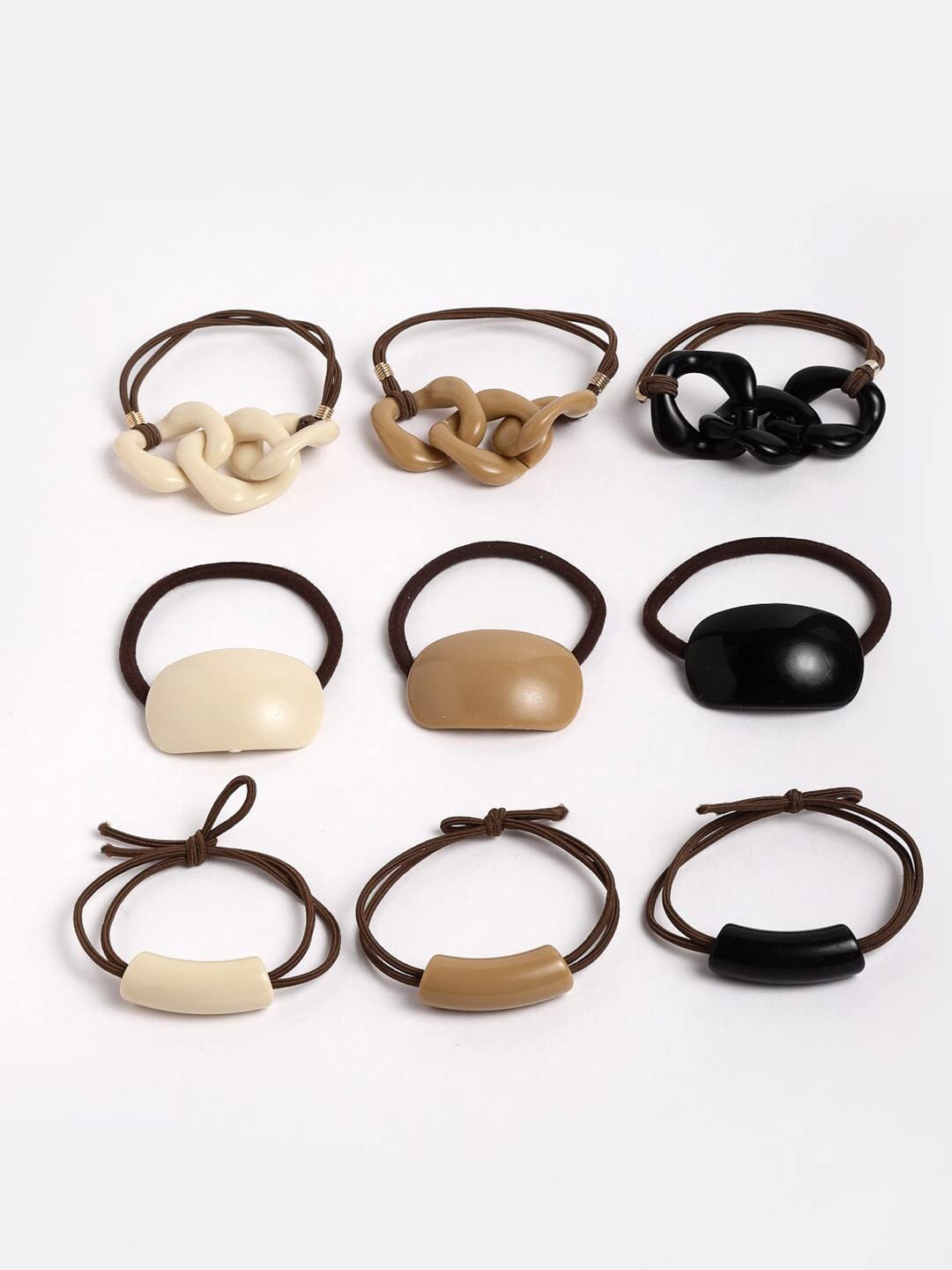 ASG 2-Pack Women's Fashion Scrunchie Hair Ties - Soft Elastic Ponytail Holders & Headbands Set (6 Pieces) - Perfect for Workouts, Yoga, Office & Everyday Styling