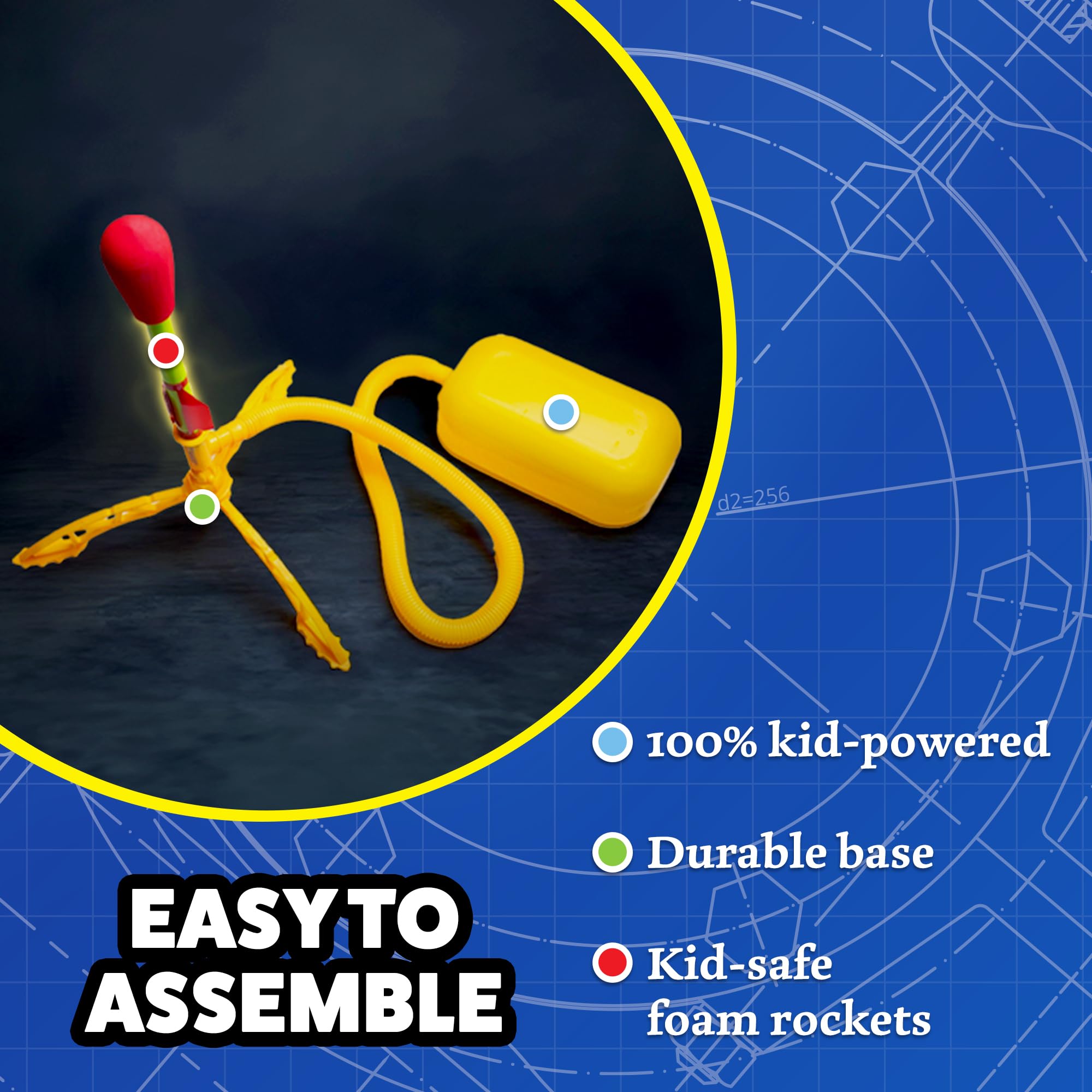 Stomp Rocket Ultra LED Rocket Launcher for Kids - 6 LED Foam Tipped Rockets with Adjustable Launch Stand | Fun Outdoor STEM Toy for Boys & Girls Ages 5-12 | Perfect for Backyard Play, Birthday Gifts & Family Game Night