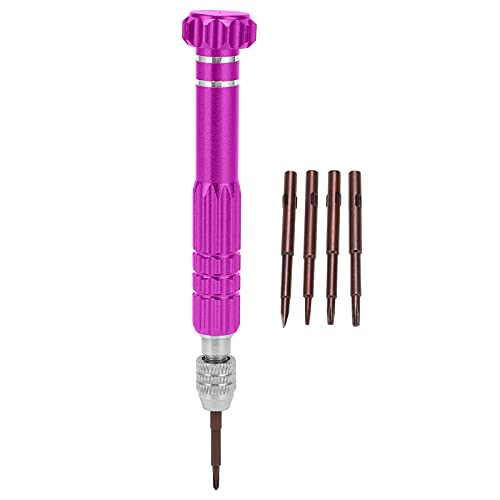 5-in-1 Aluminum Alloy Screwdriver Set for Watch, Jewelry & Phone Repair - Durable Hardware Tool Kit (Purple) | Perfect for DIY, Electronics Maintenance & Small Device Fixes
