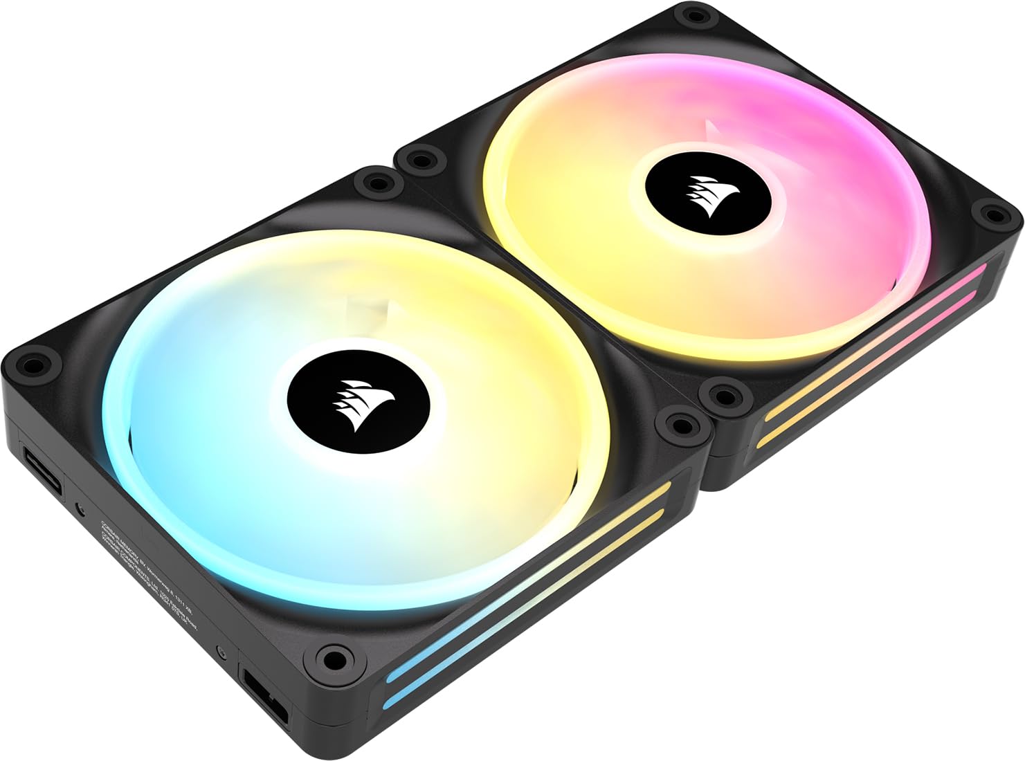 Corsair iCUE LINK QX140 RGB 140mm Magnetic Dome RGB PC Cooling Fans - Dual Fan Starter Kit with iCUE LINK System Hub - Black - Perfect for Gaming PC, Workstation & Custom PC Builds