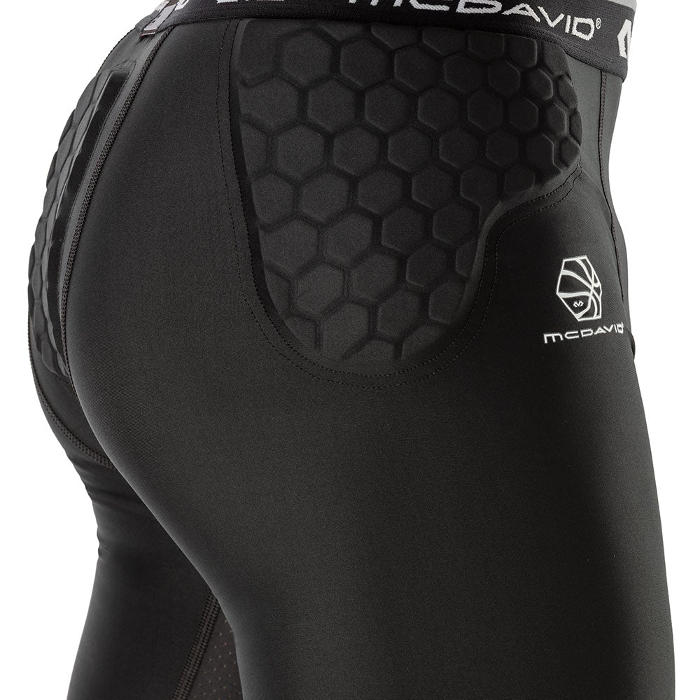 HEX® Basketball Compression Shorts with Hip & Tailbone Pads - Men's Protective Sports Shorts for Basketball, Training & Workouts