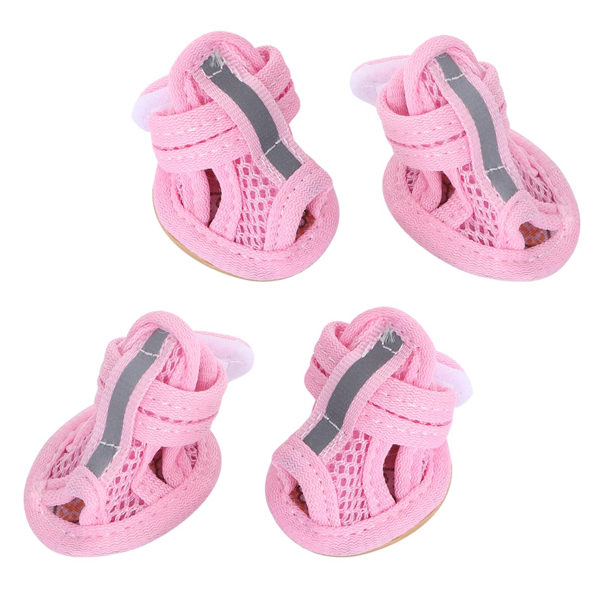 4 Pairs Breathable Mesh Dog Booties for Chihuahua & Small Dogs - Summer Paw Protectors for Hot Pavement, Walking, Hiking & Outdoor Adventures