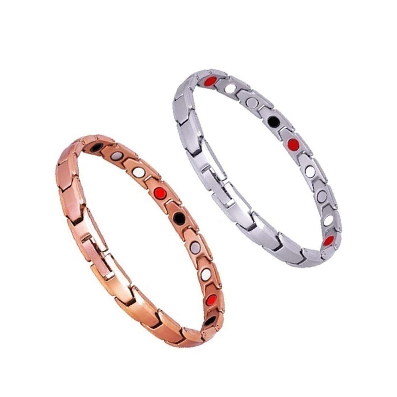 Magnetic Therapy Bracelets for Women - 2 Pack Slimming & Detox Bracelets with Lymphatic Drainage & Smoking Cessation Benefits | Pain Relief & Wellness Jewelry for Daily Wear, Yoga, and Workouts (Mix A)