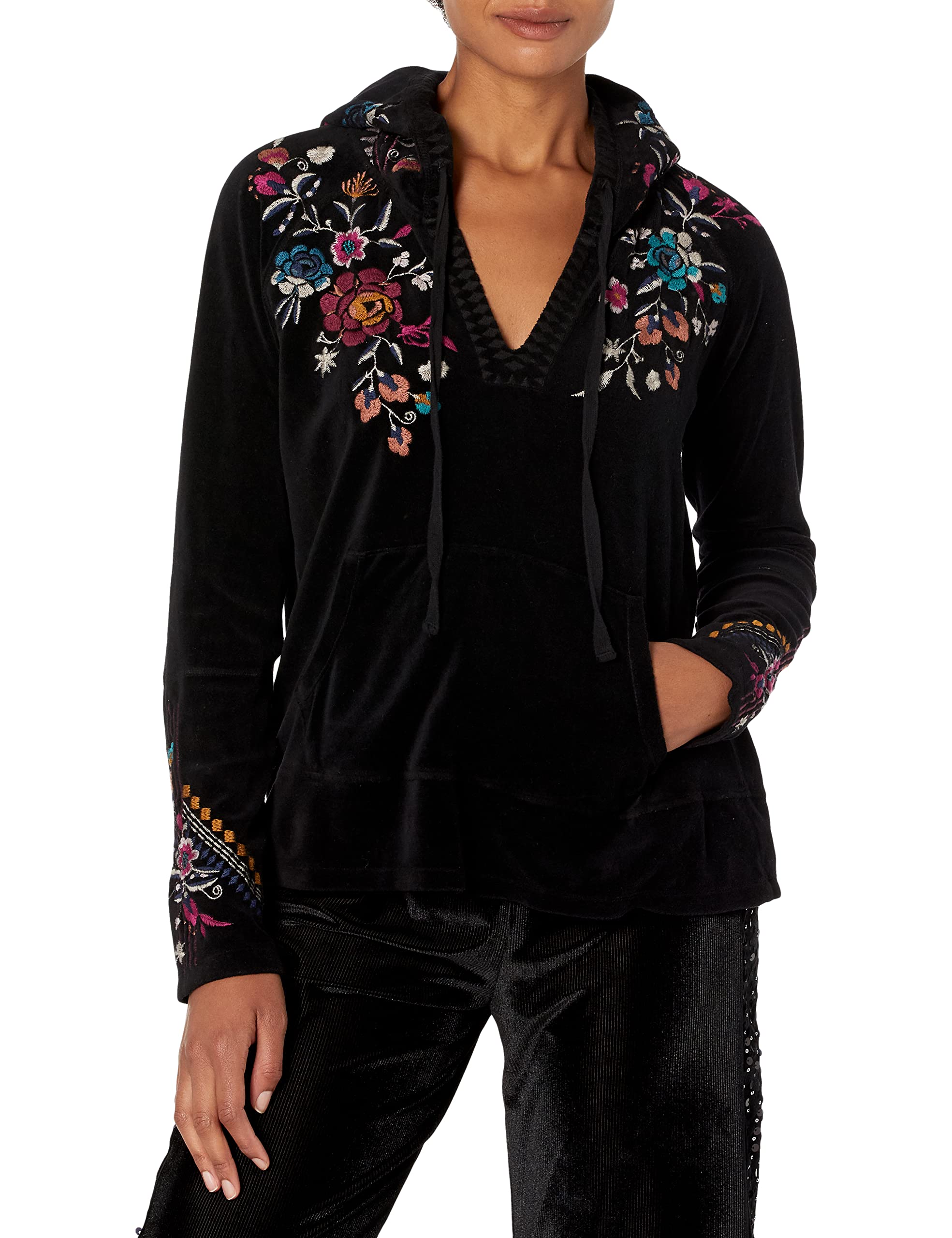 JWLA By Johnny Was Women's Long Sleeve Pullover Hoodie - Soft Fleece Sweatshirt for Casual Wear, Lounge & Outdoor Activities