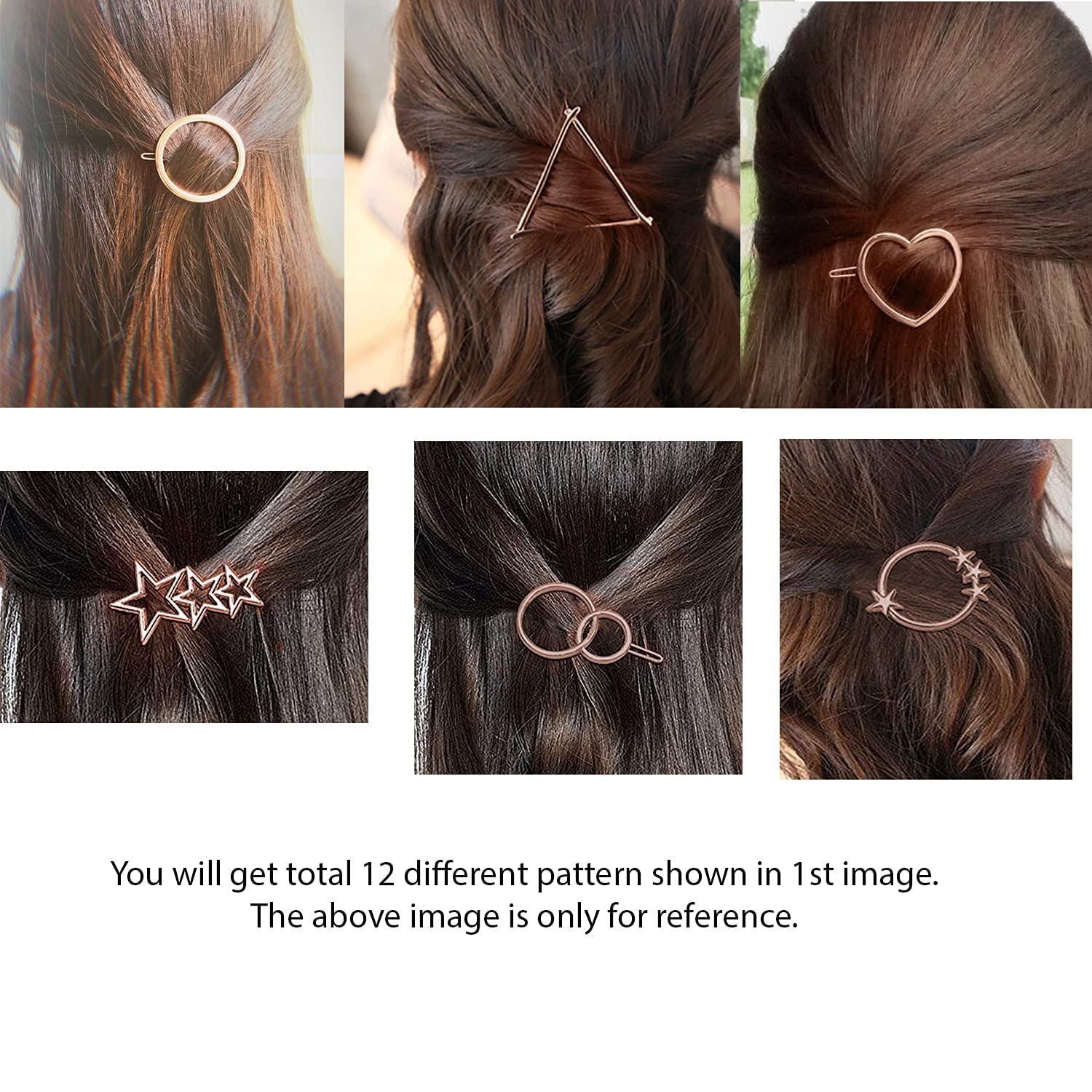 Geometric Gold Hair Pins for Women & Girls - Elegant Hair Accessories for Parties, Weddings & Everyday Styling - Nandana Collections
