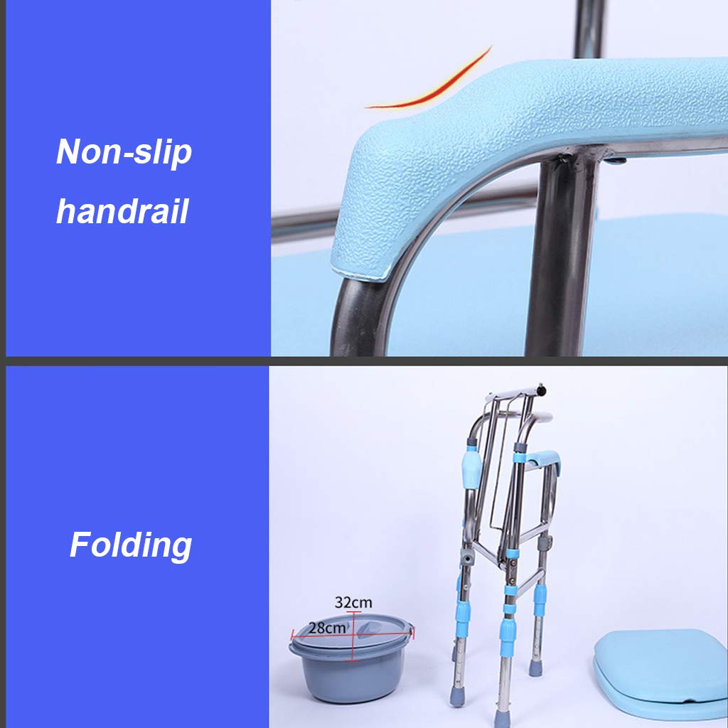 Adjustable Height Medical Toilet Chair - Folding Shower Bench with Extra Wide Steel Frame for Elderly & Disabled Adults | Bedside Commode Seat for Home Care & Bathroom Safety