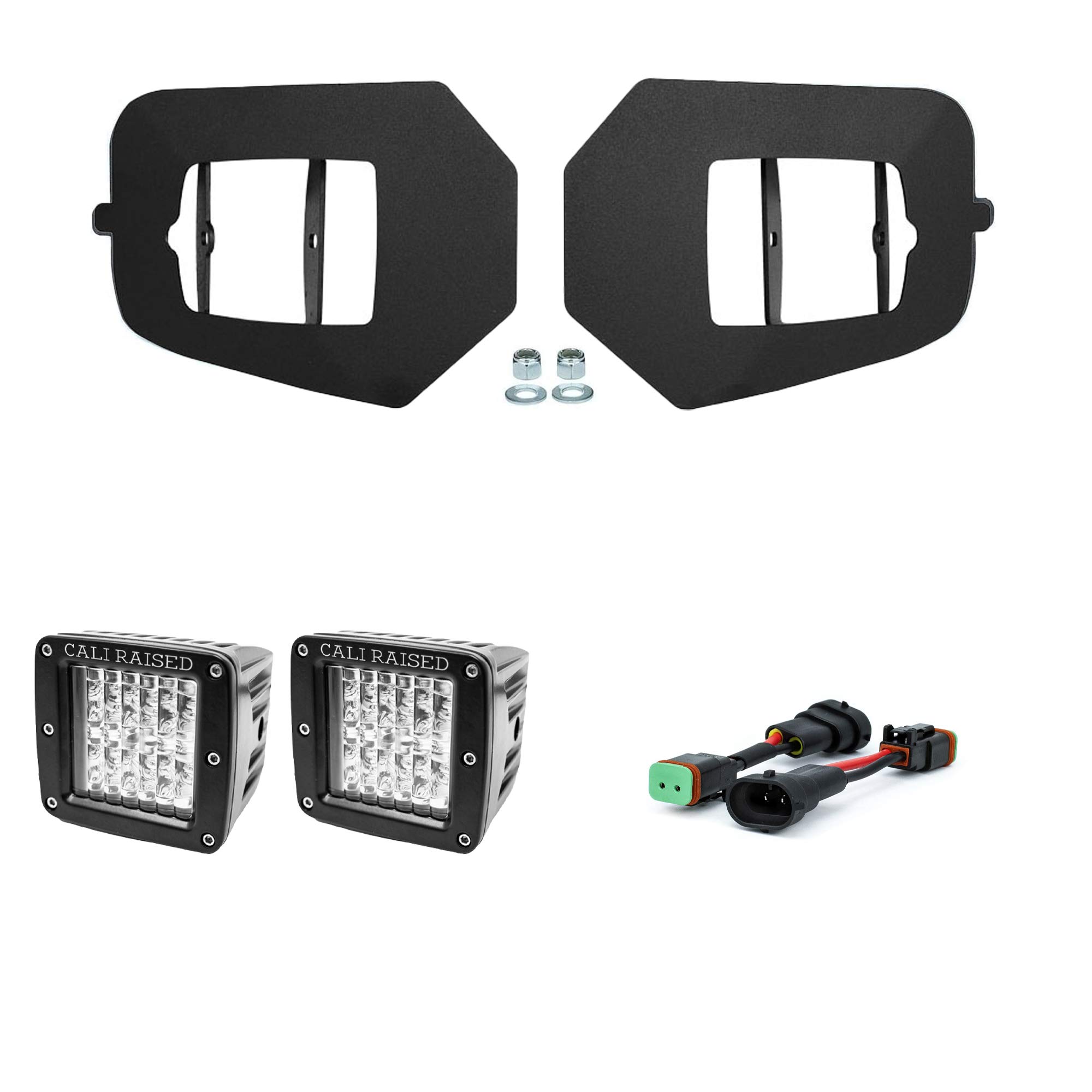 Cali Raised LED Fog Light Pods Kit with Brackets & H11 Adapters - Compatible with 2016-2023 Toyota Tacoma (3x2 18W Amber LED Pods) - Off-Road Lighting Upgrade for Night Driving & Adventure