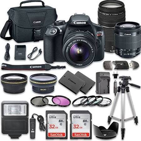 Canon EOS Rebel T6/2000D DSLR Camera Bundle with 18-55mm & 75-300mm Lenses - Professional Photography Kit for Beginners, Travel & Portrait Shooting