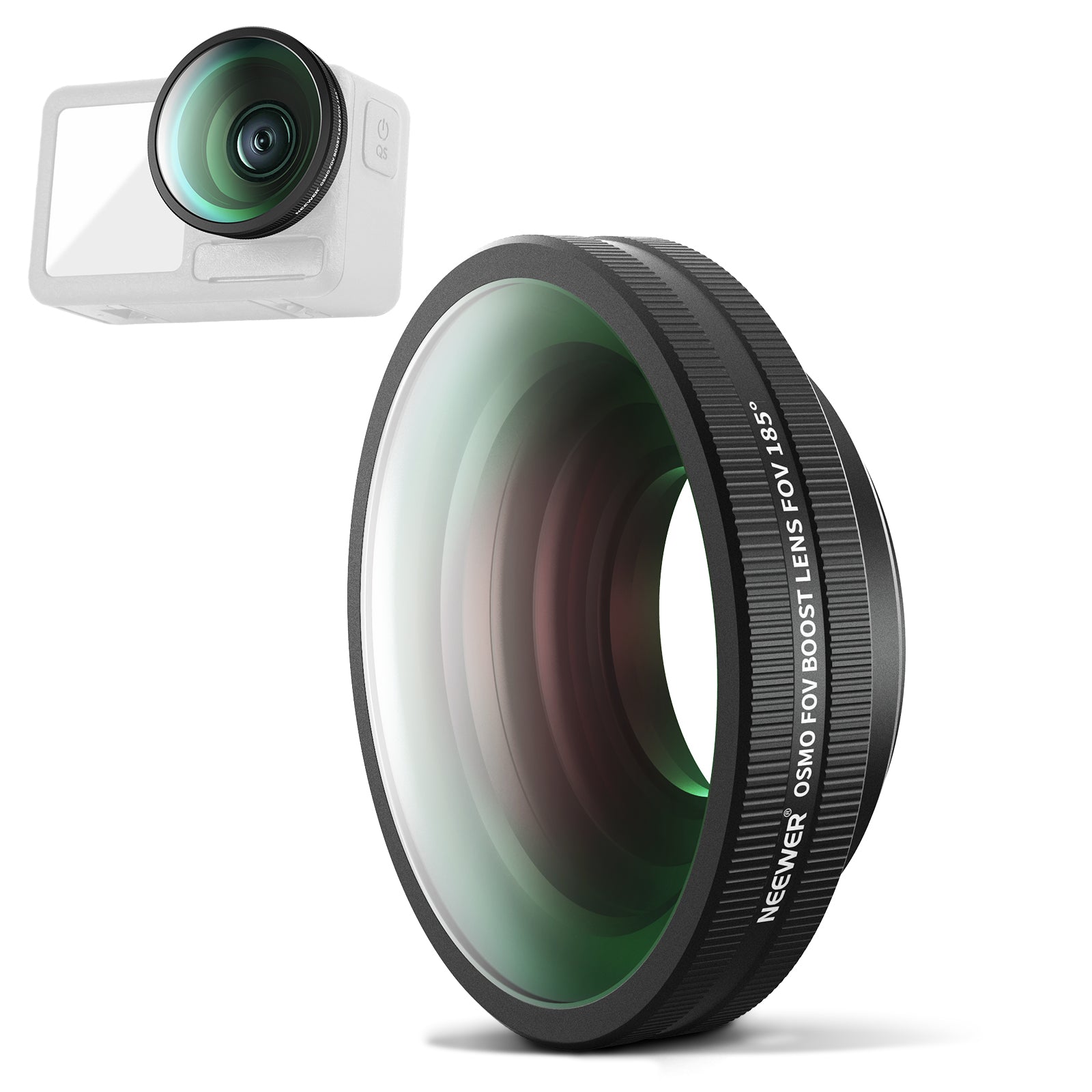 NEEWER FL B30 185° Ultra Wide Angle FOV Boost Lens for DJI OSMO Action 4/5 Pro - Compatible with Action Cameras - Perfect for Vlogging, Travel, and Outdoor Adventure Videos