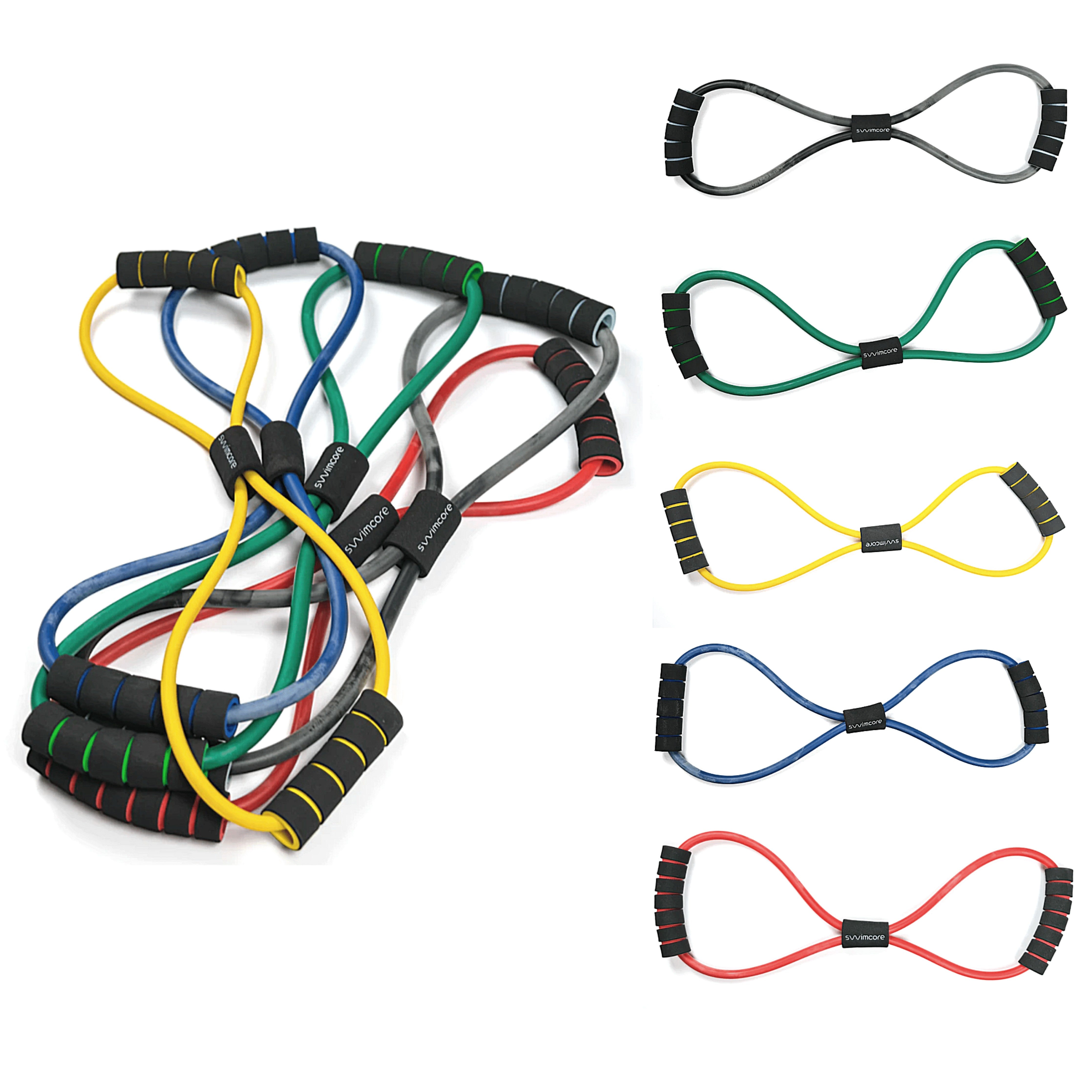 Figure Eight Resistance Bands for Strength Training - Exercise Bands for Home & Gym Workouts - Perfect for Physical Therapy, Yoga, and Fitness Routines