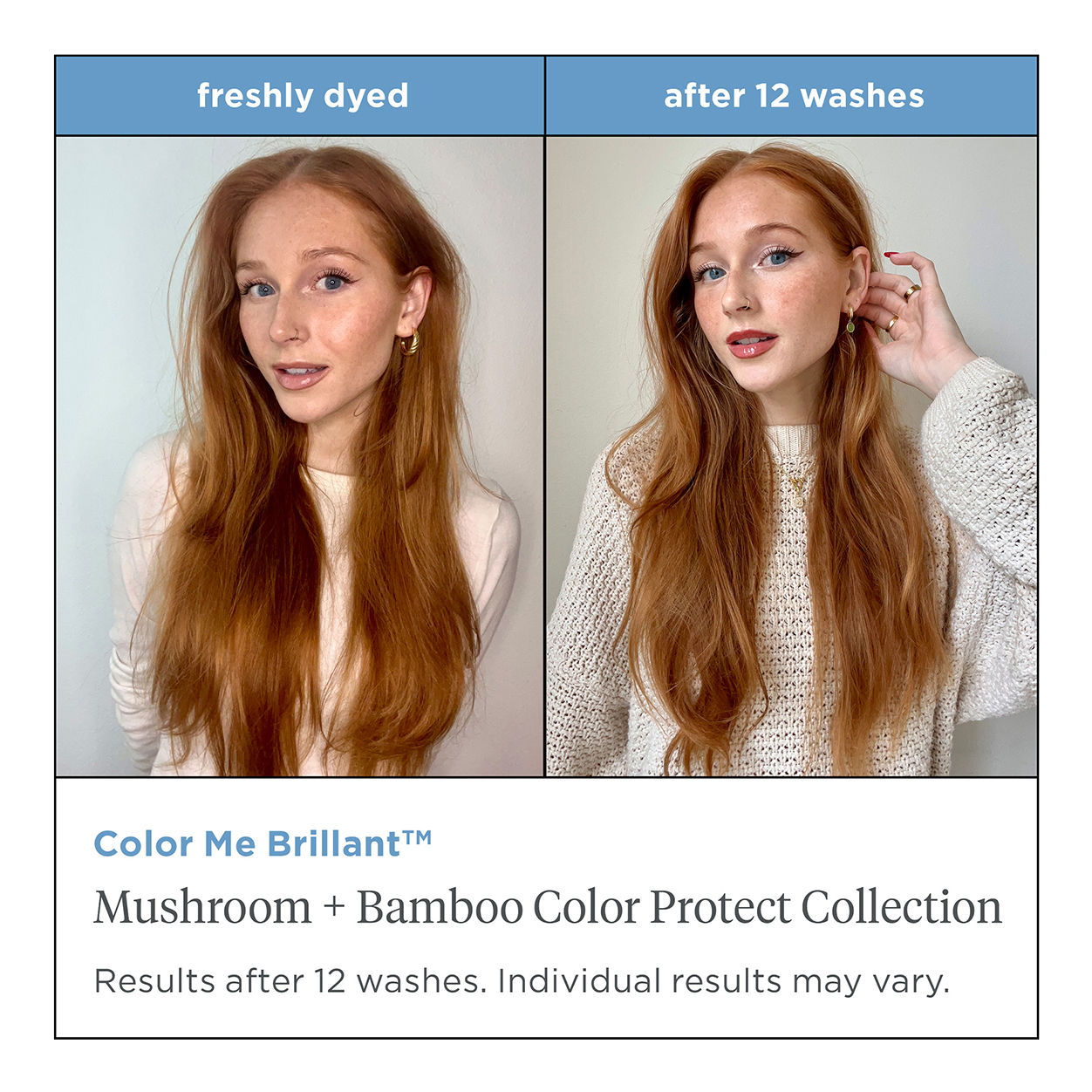 Color Me Brilliant Mushroom & Bamboo Hair Dye with Heat Protectant Primer - Vegan Hair Color for Brunettes & Blondes | At-Home Salon Treatment & Styling Protection