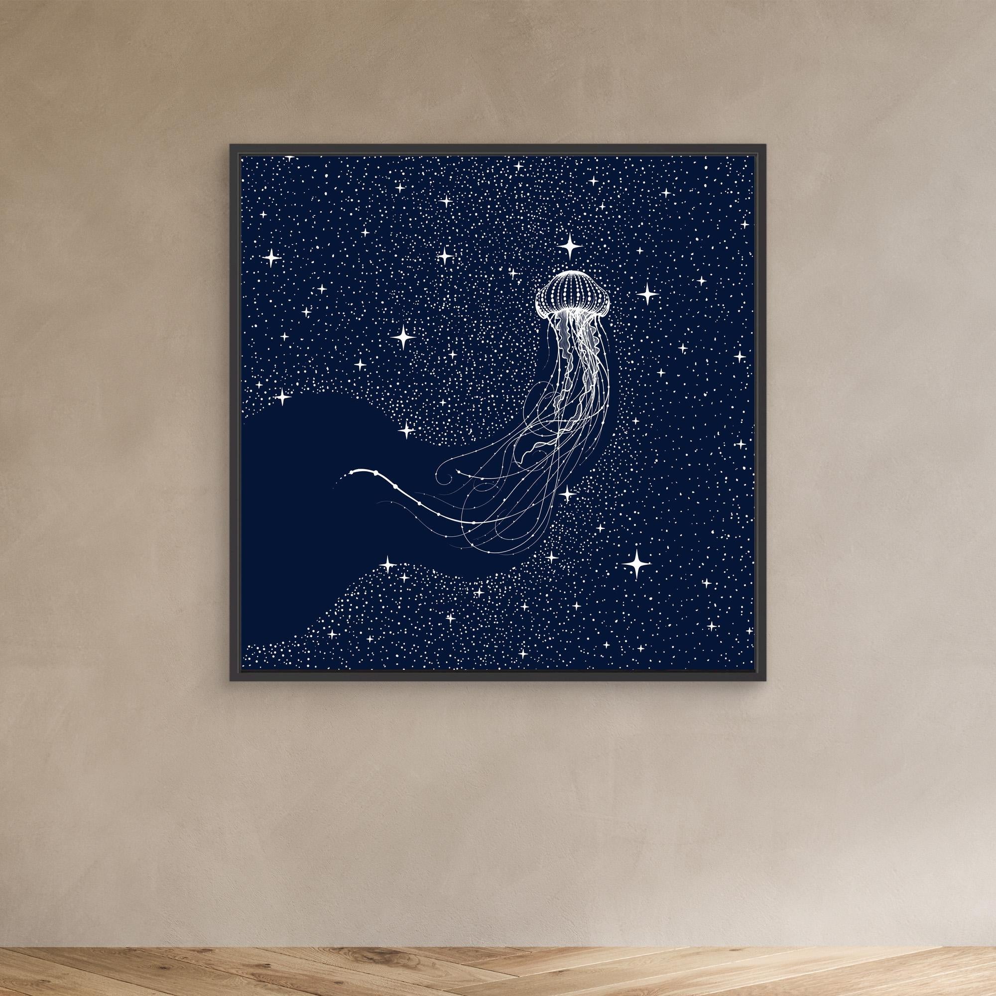 Starry Jellyfish Canvas Print by Alirıza Çakir - Stunning Wall Art for Living Room, Bedroom & Office Decor